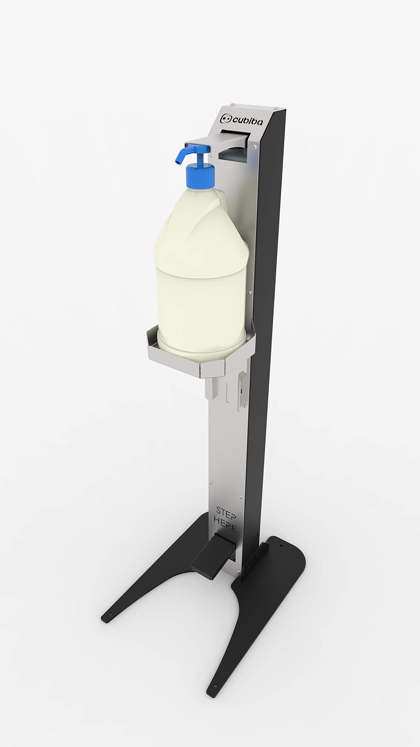 Foot Operated Hand Sanitizer Stand - Heavy Duty 100% Steel Base - Compatible with 1 Gallon Bottles - Non-Slip Stable Design for Home, Office & Public Spaces - Portable or Wall Mount Sanitizing Station for Touch-Free Hygiene