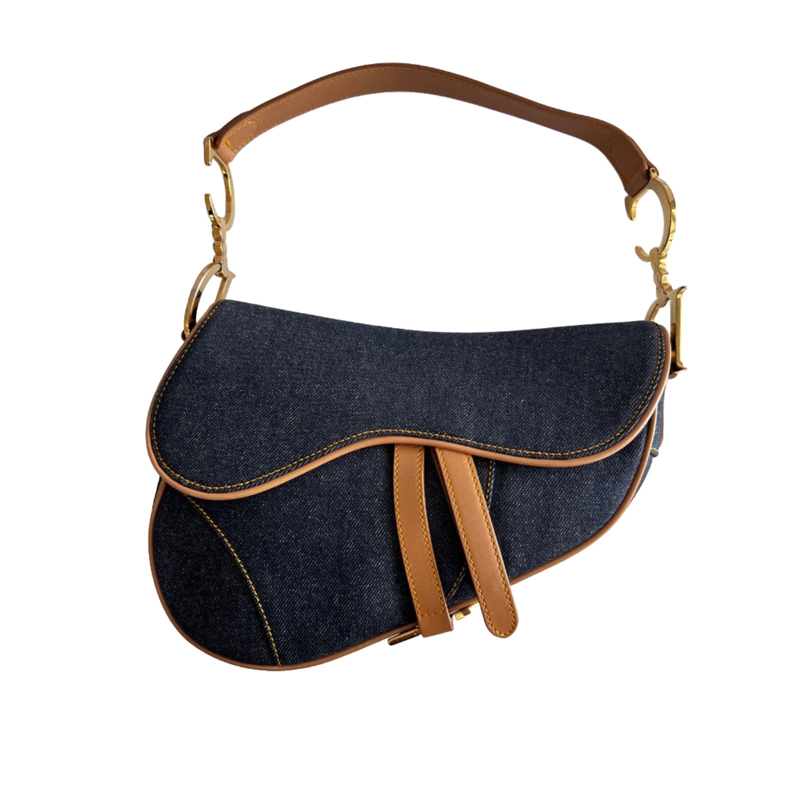 Vintage Dior Denim Saddle Bag - Authentic Designer Crossbody Purse for Women | Perfect for Casual Outings, Date Nights & Travel Accessories