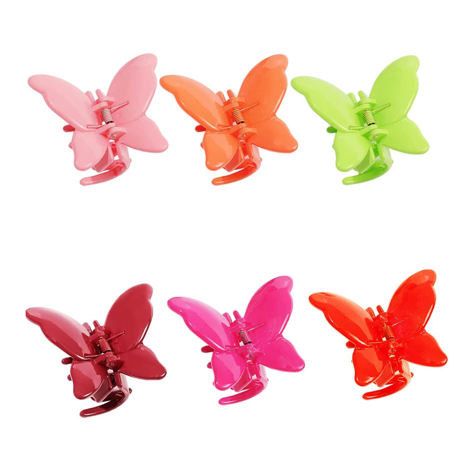 DEBINS 6 Pack Large Butterfly Hair Clips for Women & Girls - Strong Hold Hair Claw Clips, Trendy Hair Accessories in Fancy Multicolor - Perfect for School, Work, Parties & Everyday Hairstyles