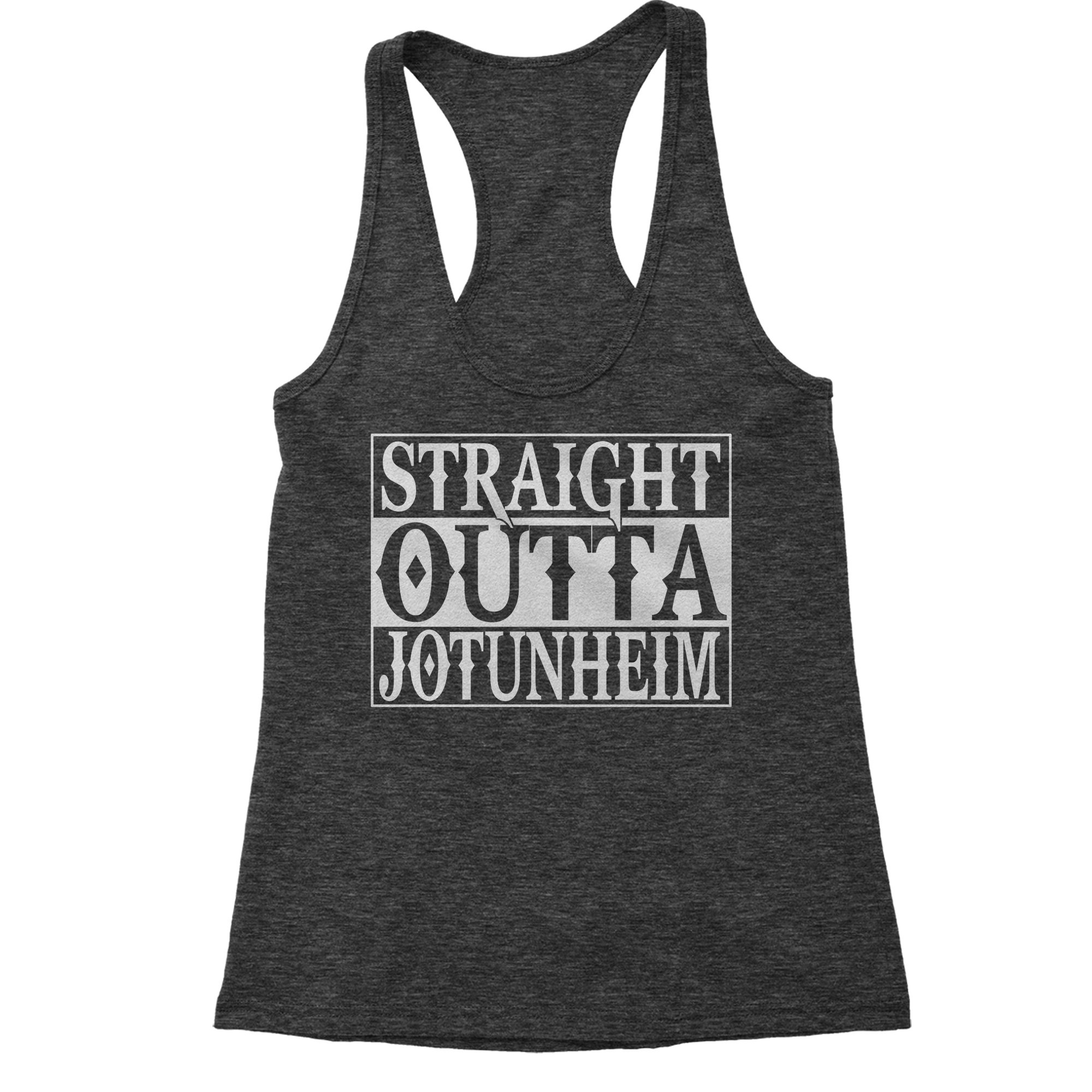 FerociTees Racerback Tank Top - Straight Outta Jotunheim Norse God Design for Women Gamers | Perfect for Gaming, Cosplay & Casual Wear