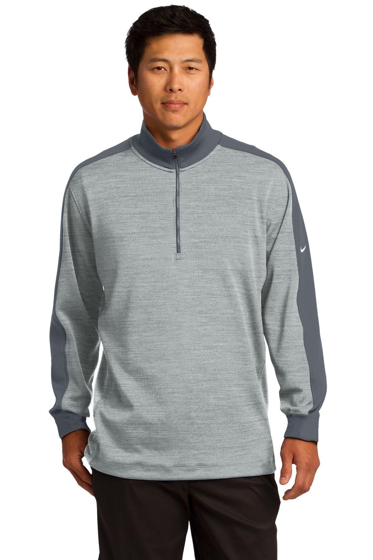 Nike Golf Dri-FIT 1/2-Zip Pullover Cover-Up Shirt - Moisture-Wicking, Breathable & Lightweight - Dark Grey Heather/Dark Grey - Size XL - Perfect for Golfing, Training & Outdoor Activities
