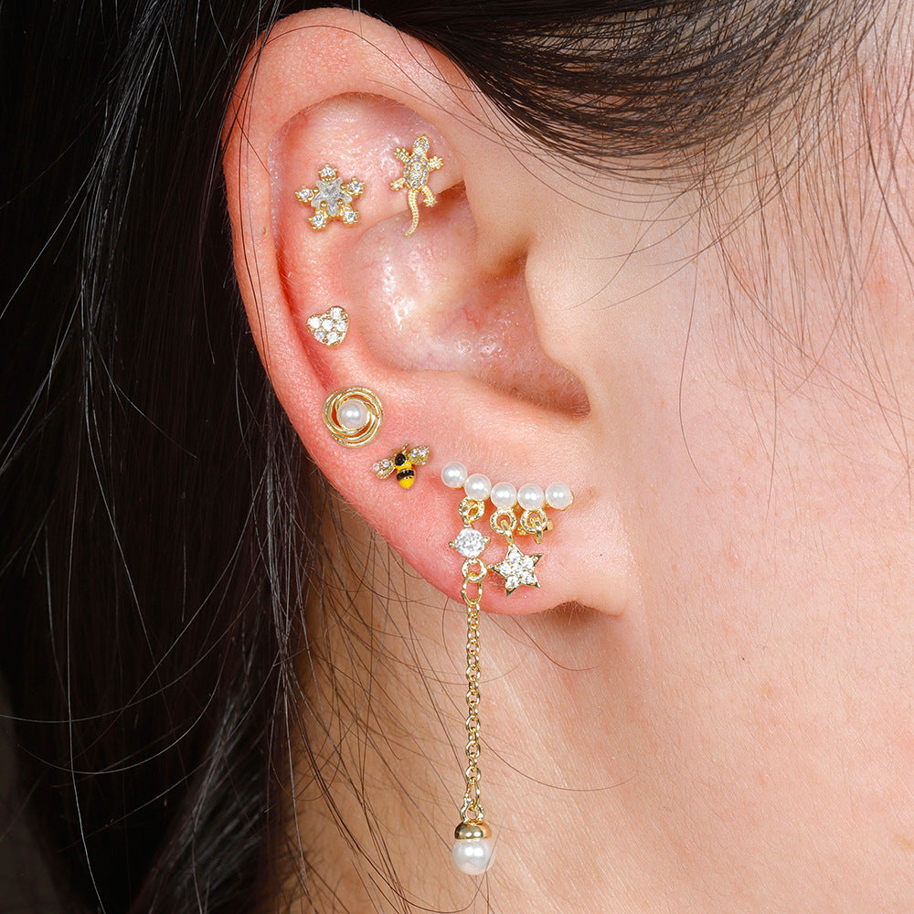 20G Cartilage Pearl Dangle Daith Conch Barbell Earrings for Women | EGD0094 | Perfect for Piercing Jewelry, Ear Cuffs & Boho Style Accessories