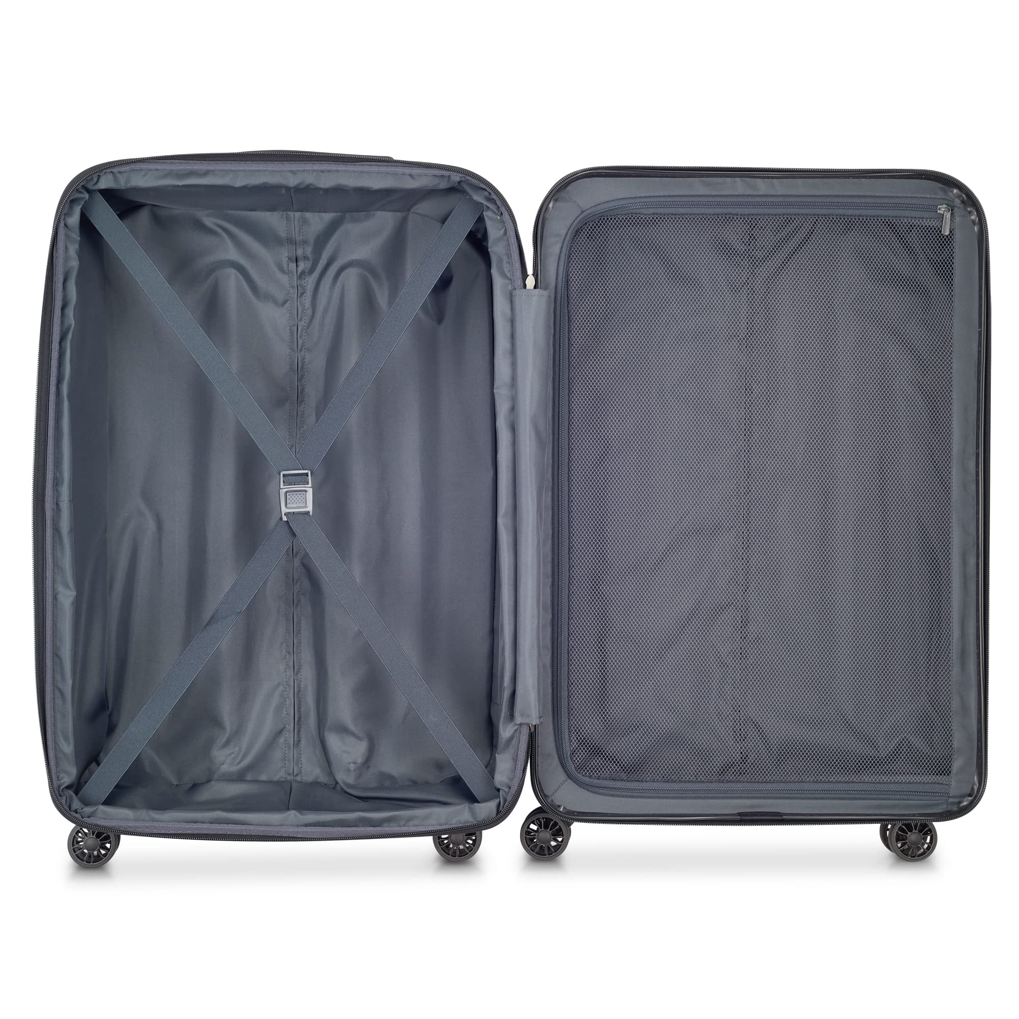 Delsey Paris Helium Aero Hardside Expandable Spinner Luggage - 25 Inch Checked-Medium Suitcase with 360° Wheels, Cobalt Blue | Perfect for International Travel & Business Trips