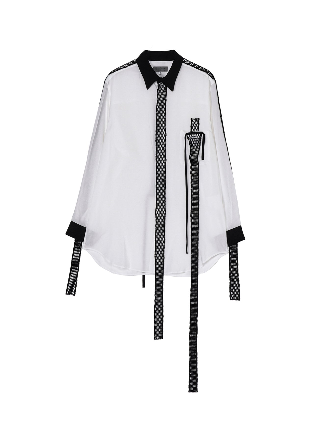 Black Mesh Cellulose Lawn Placket Blouse for Women - Breathable & Stylish Top for Casual Wear, Office, and Summer Outfits