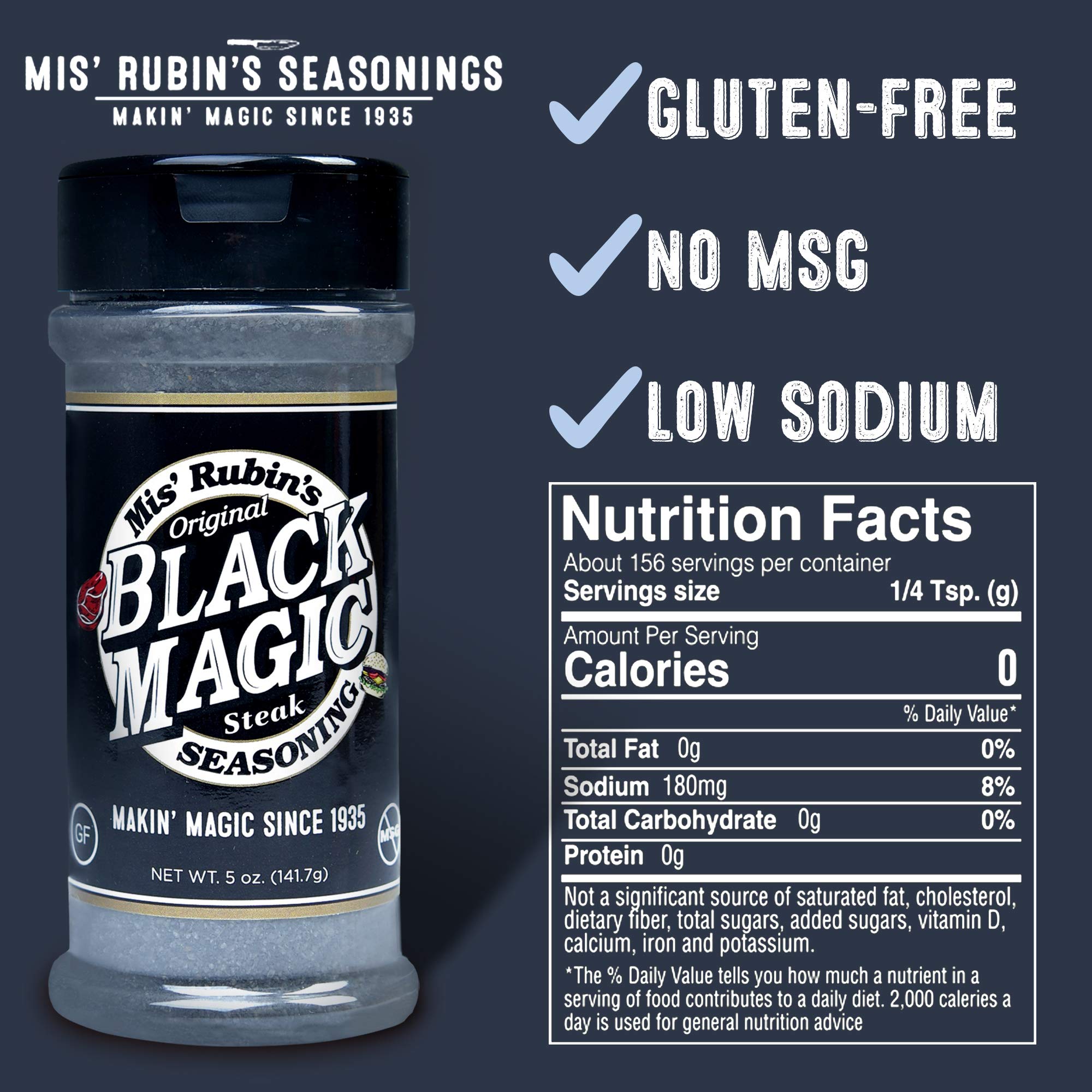 Black Magic BBQ Rub by Mis’ Rubin’s - Premium Steak Rub & Chicken Seasoning | Gourmet Spices for Grilling, Smoking & Roasting | Perfect for Backyard BBQs, Camping & Outdoor Cooking