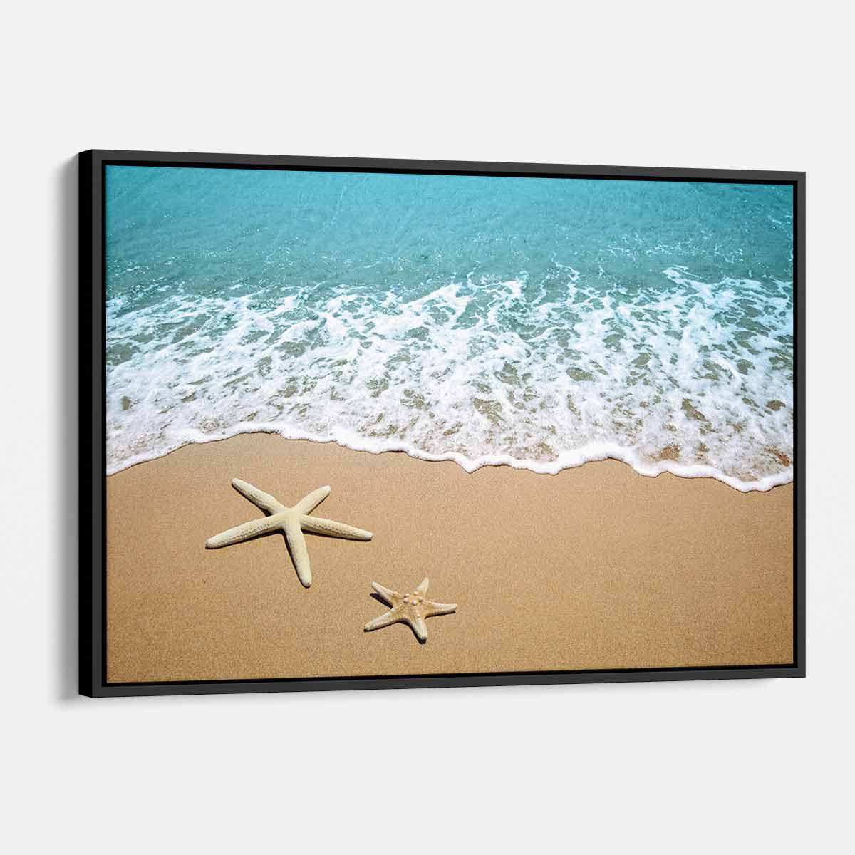 Blue Beach Starfish Wall Art Canvas Print - Coastal Decor for Living Room, Bedroom & Bathroom - Perfect for Beach House & Nautical Theme