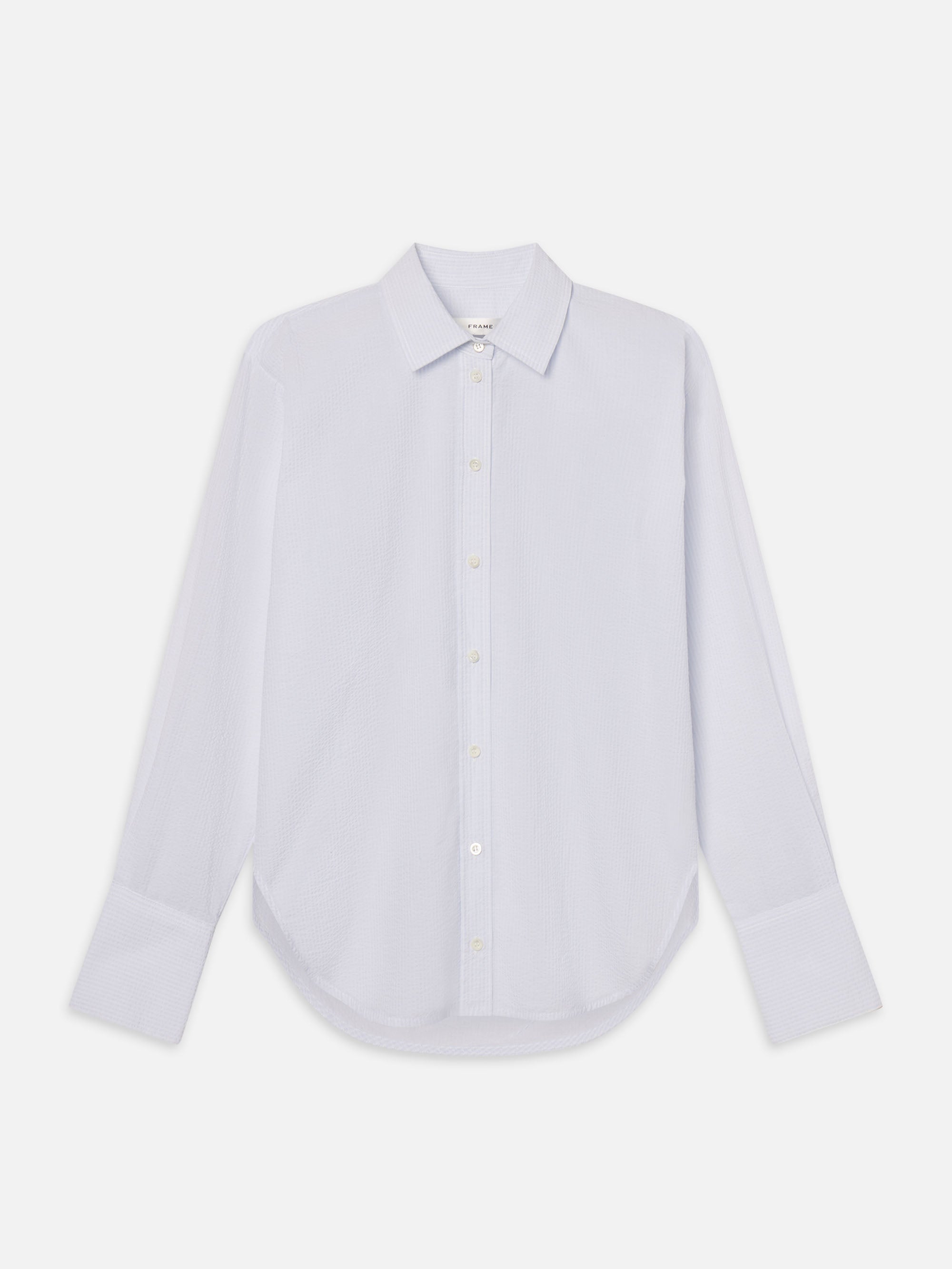 Classic Seersucker Shirt in Light Chambray - Breathable & Stylish Casual Wear for Summer Outings, Beach Vacations & Office Casual Fridays