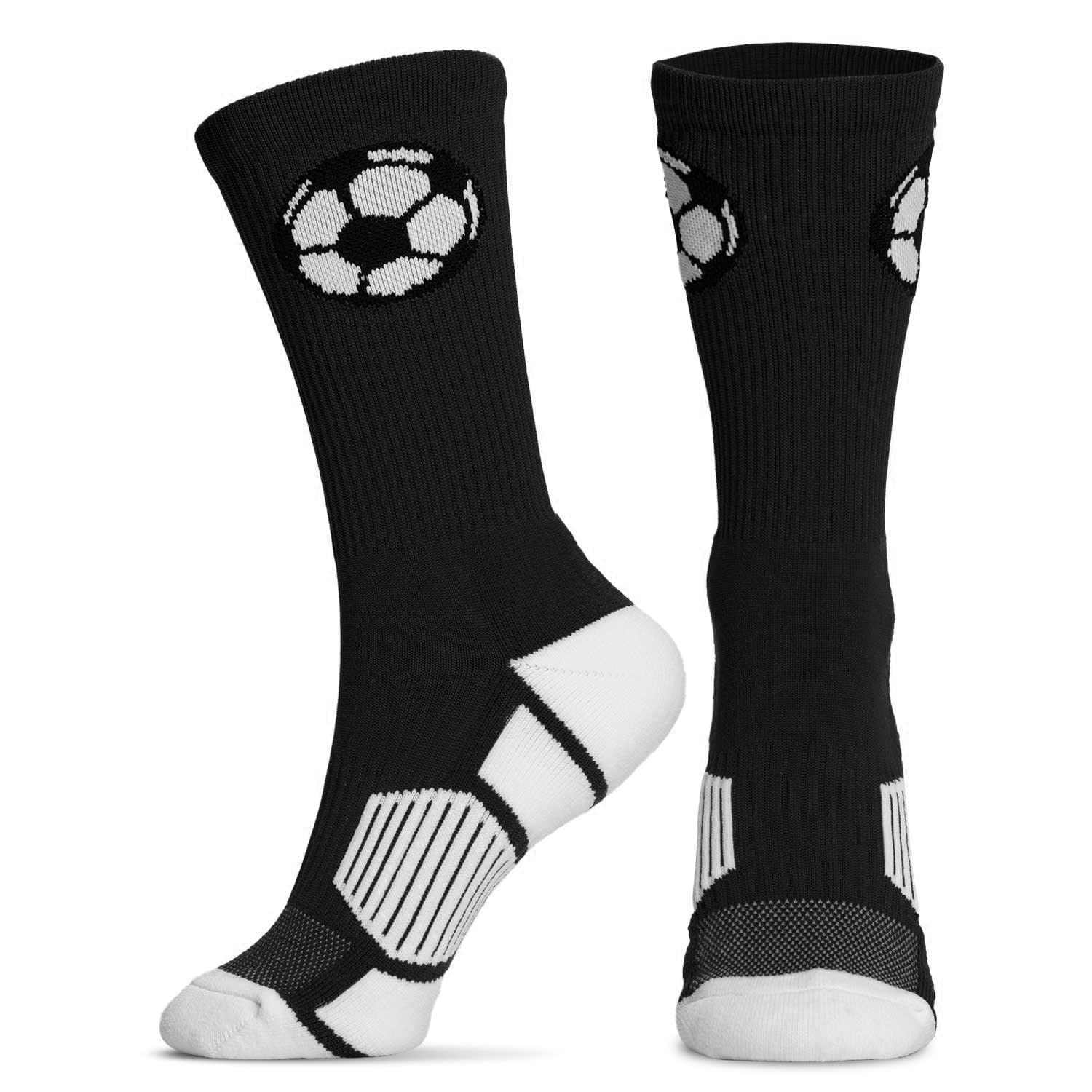 ChalkTalkSPORTS Soccer Performance Crew Socks for Youth & Adult - Breathable Mid-Calf Football Socks with Ball Design - Perfect for Training, Matches & Soccer Enthusiasts