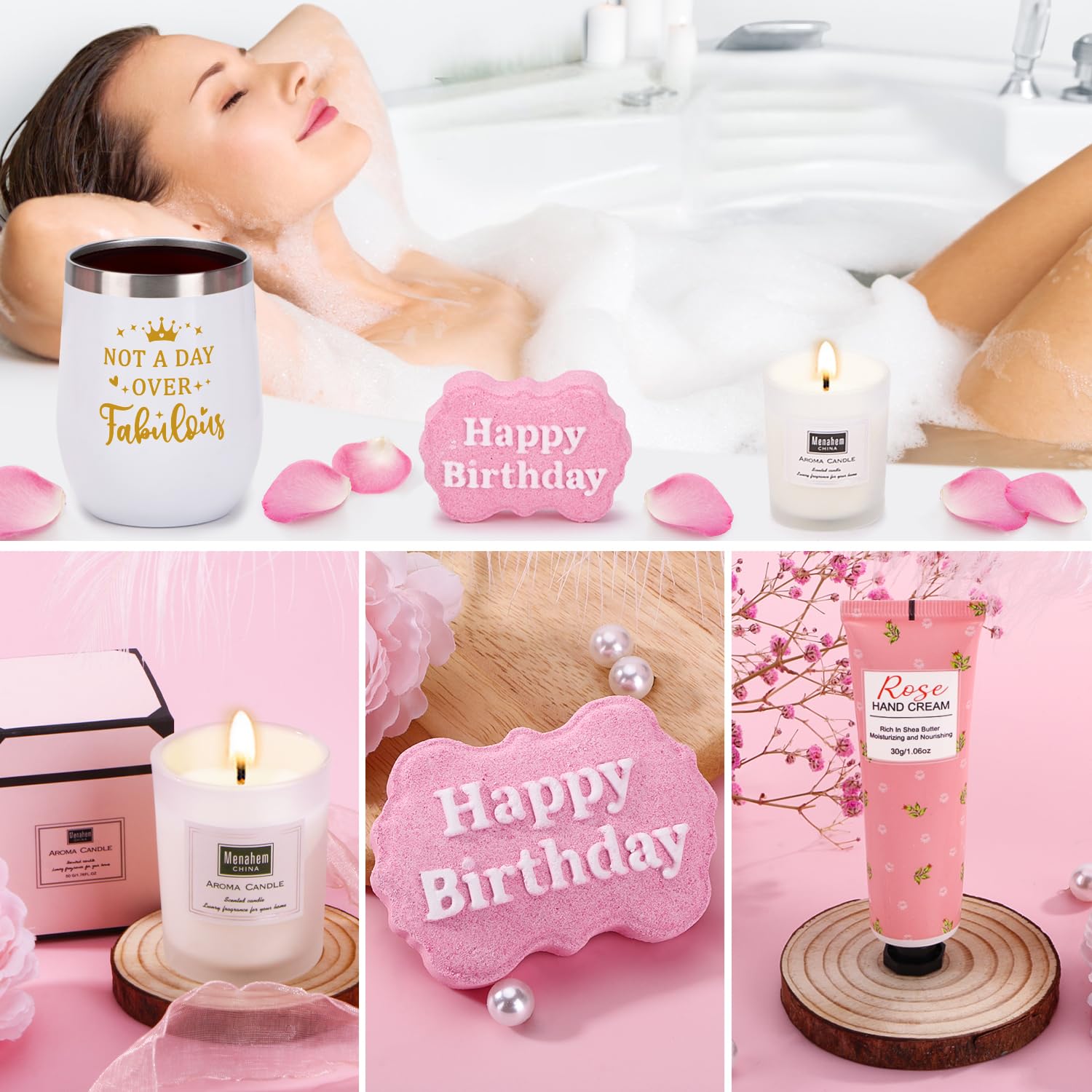 Unique Relaxing Spa Birthday Gift Basket for Women - Perfect Birthday Gifts for Her, Mom, Sister, Best Friend, Girlfriend, Coworker or Wife | Luxury Care Package with Cozy Blanket | Ideal for Self-Care, Pampering & Special Occasions