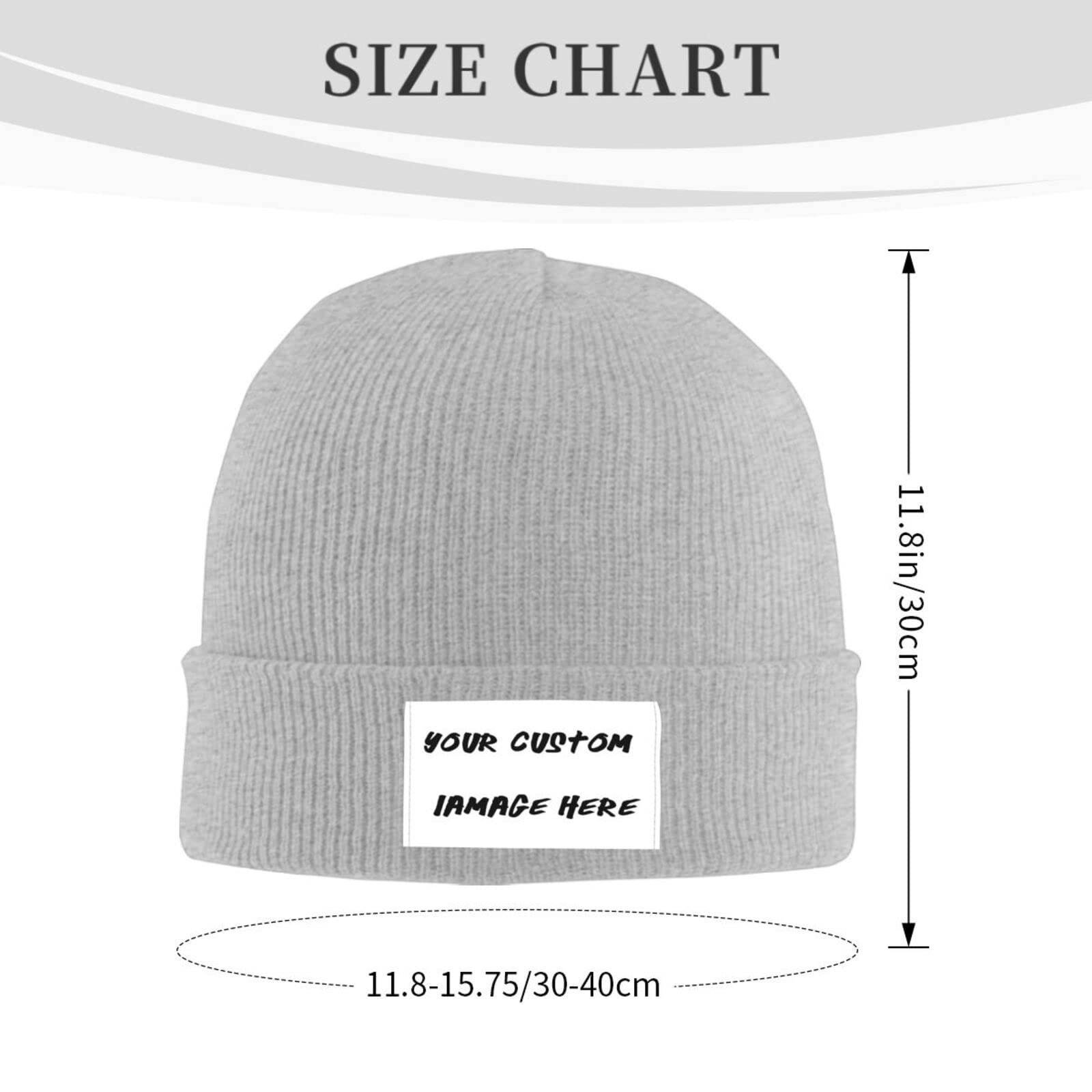 Custom Knit Beanies for Men & Women - Personalized Winter Hats with Text/Photo/Name - Warm Fleece-Lined Beanie for Skiing, Snowboarding & Outdoor Activities
