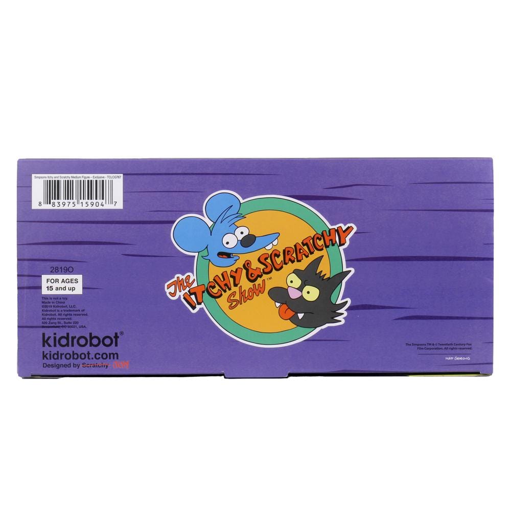 The Simpsons x Kidrobot Itchy & Scratchy Flocked Medium Figure Set - IamRetro Exclusive - Perfect for Collectors, Home Decor, and Pop Culture Enthusiasts
