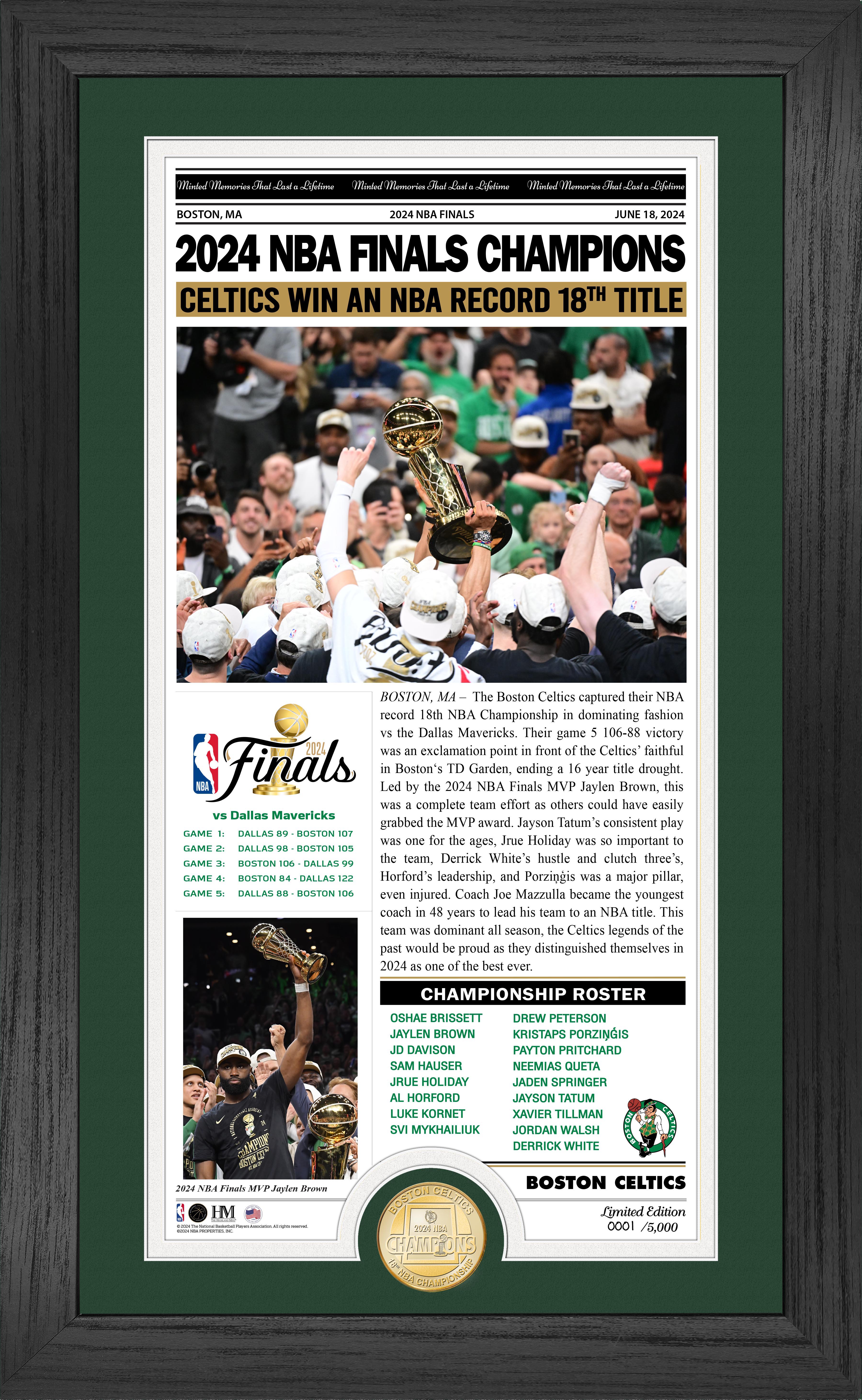 Boston Celtics 2024 NBA Champions Commemorative Bronze Coin - Limited Edition Collectible for Sports Fans, Basketball Memorabilia - Perfect for Display, Gifts, and Fan Collections