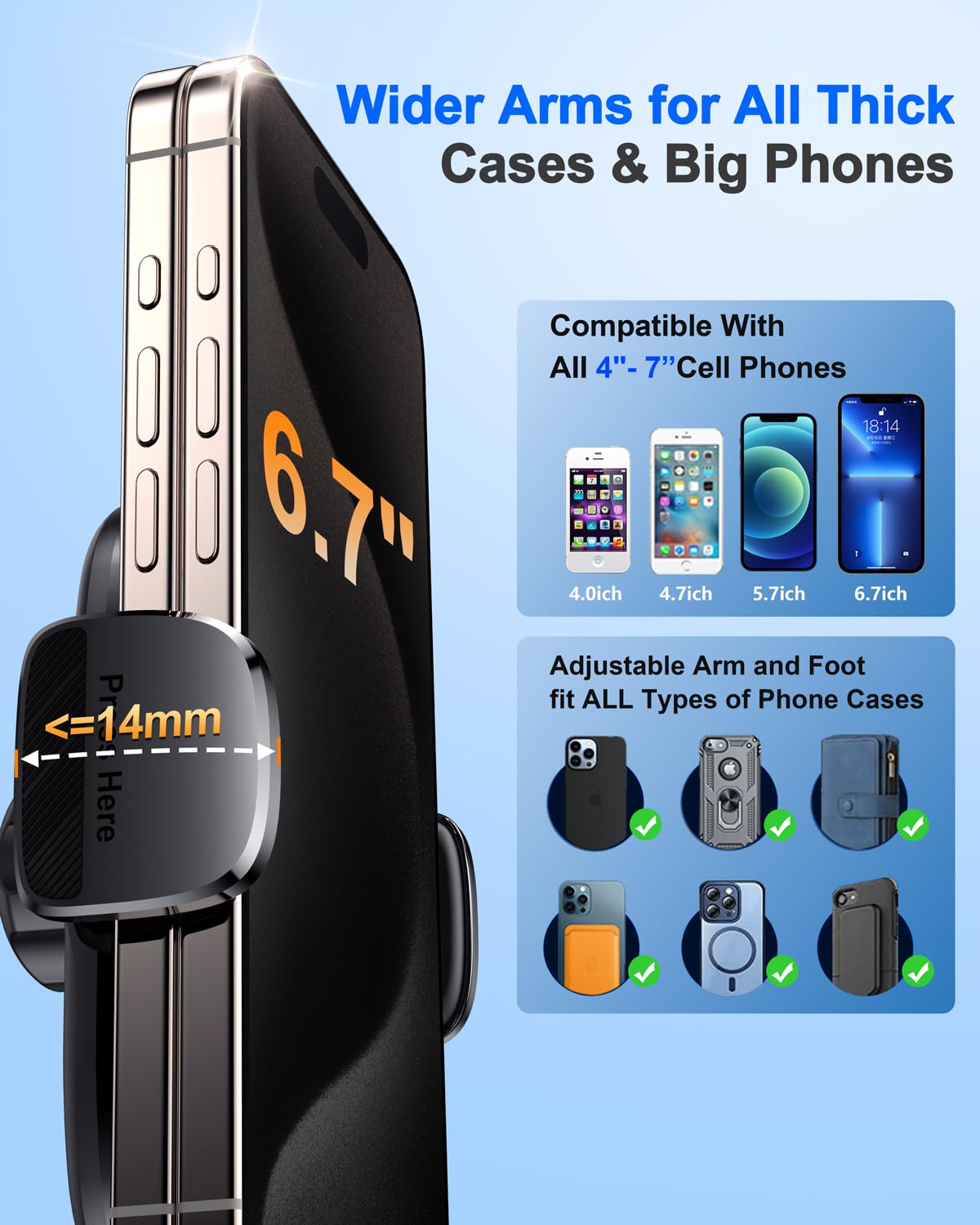 Military-Grade 360° Rotating Car Phone Holder - Universal Air Vent & Dashboard Mount for iPhone & Android Smartphones | Secure Suction Cup for Windshield & Safe Driving Accessories