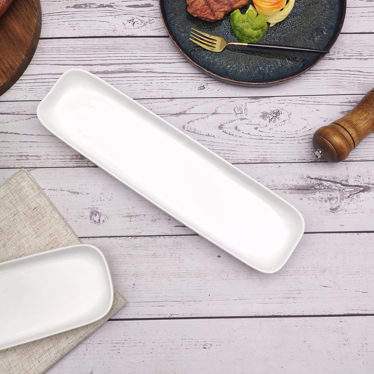 White Porcelain Olive Tray - Chip Resistant, Dishwasher Safe for Snacks & Appetizers | Perfect for Entertaining