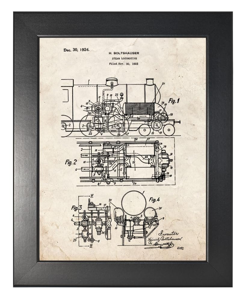 Vintage Steam Locomotive Patent Art Print - 18