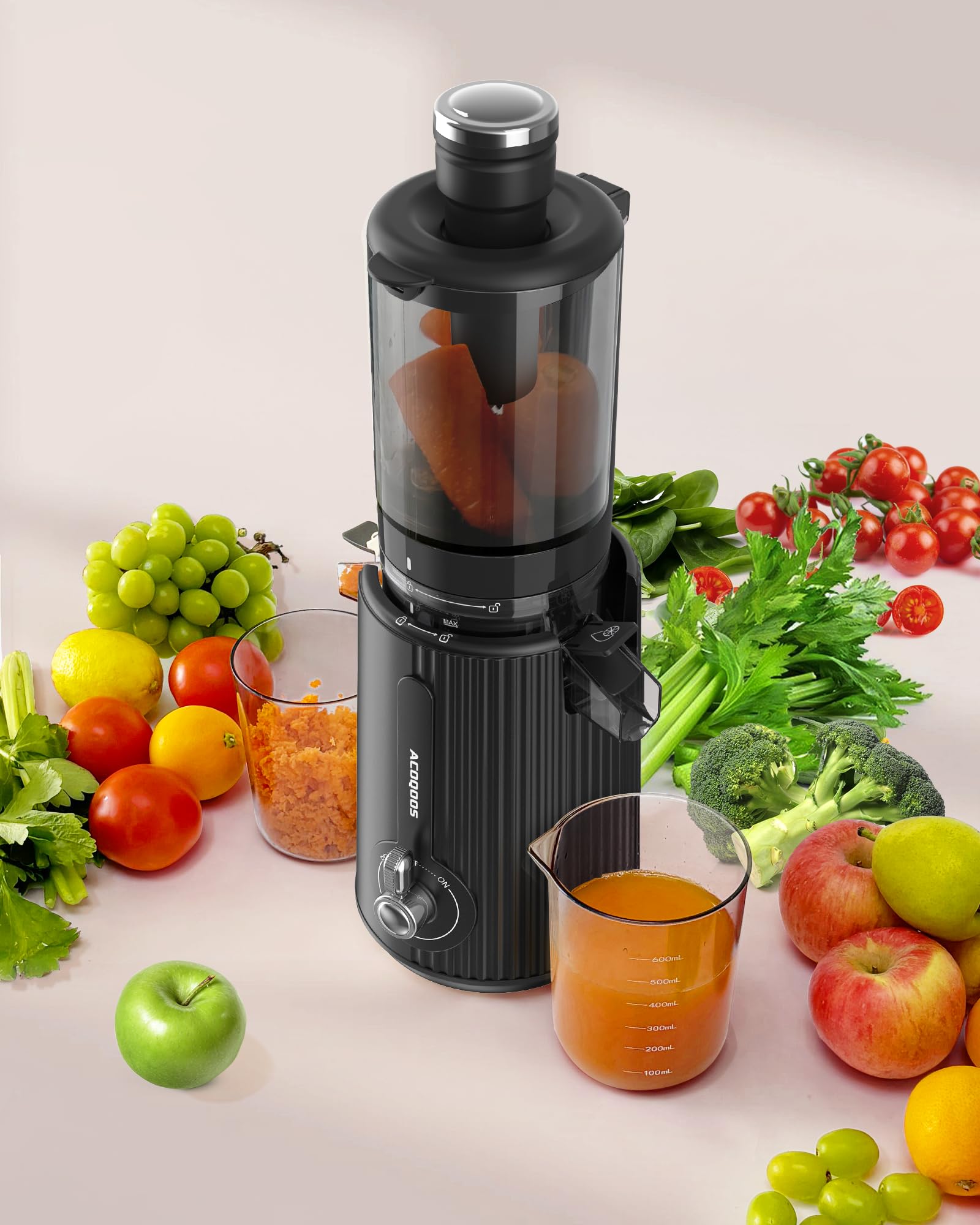 ACOQOOS Slow Masticating Juicer for Cold Press Juice - 4.3