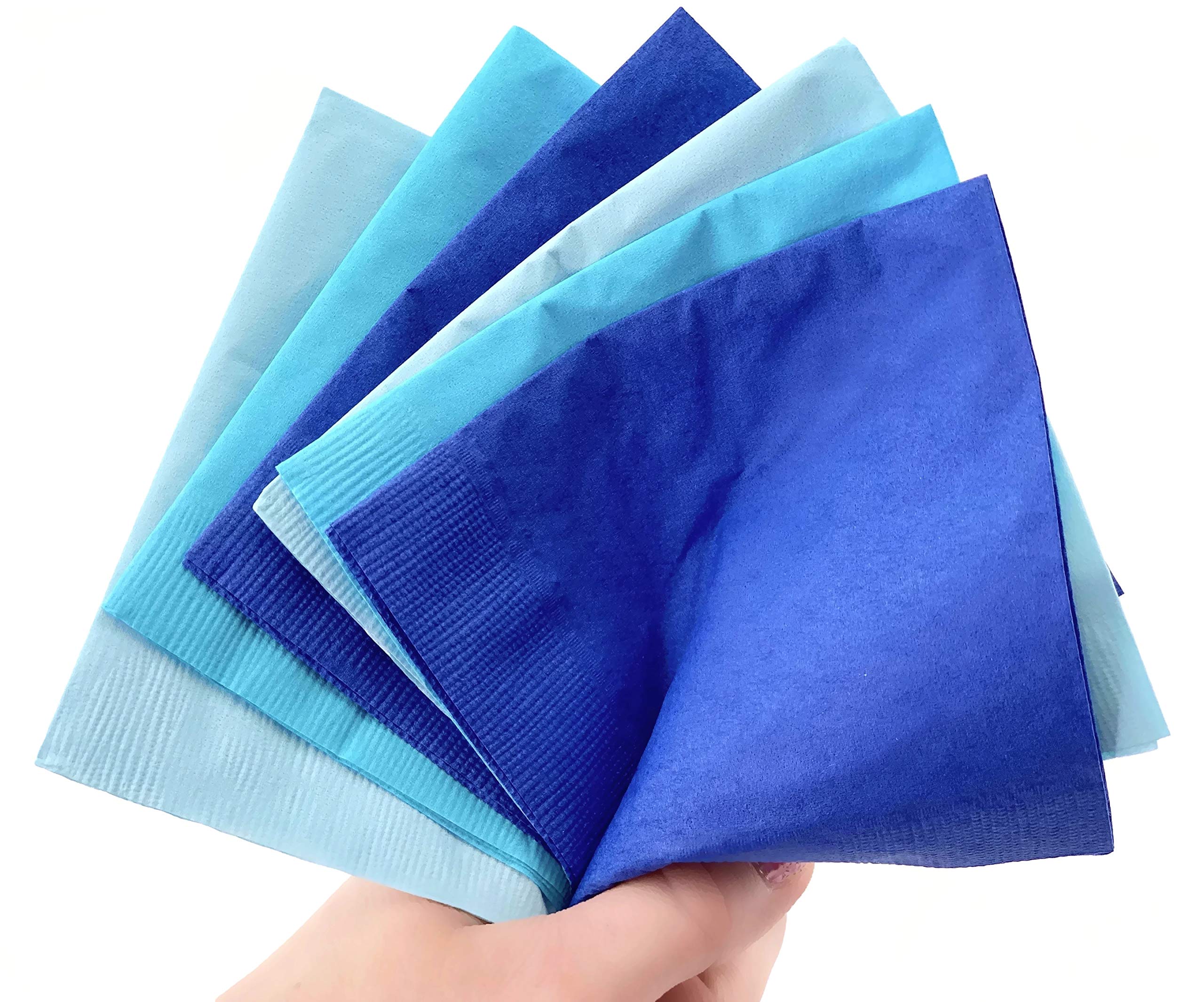 Premium Blue Paper Napkins - 50 Count, Disposable Beverage & Drink Napkins for Boy Birthday, Baby Shower, Cocktail Party, Bridal Shower & Party Supplies - Perfect for Casual Dining, Celebrations & Special Events