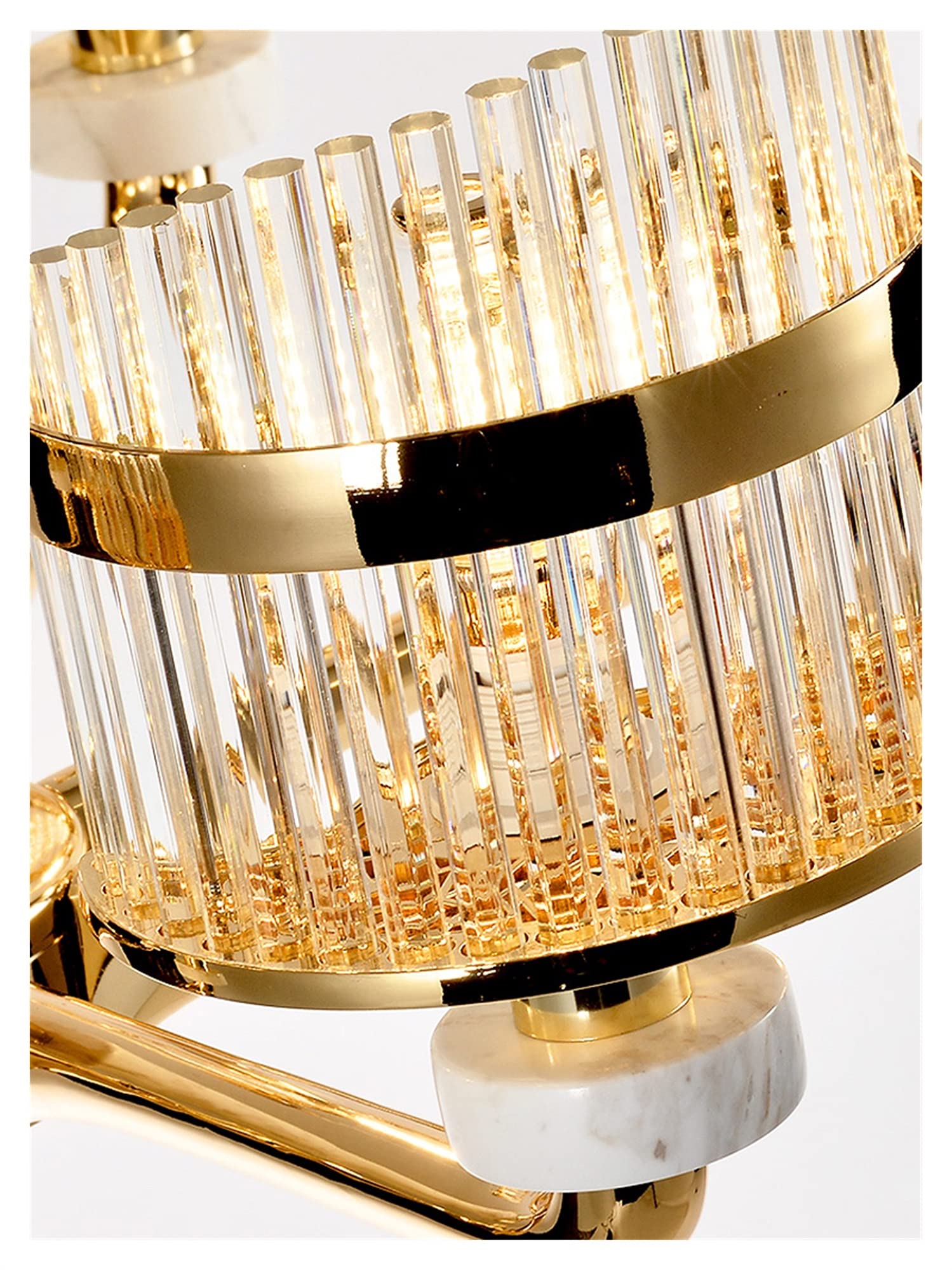 Modern LED Crystal Chandelier - Nordic Style Zinc Alloy Hanging Lamp with Jade Pendants for Living Room & Bedroom (6-Light) | Elegant Home Lighting for Dining Rooms, Hallways & Luxury Interiors