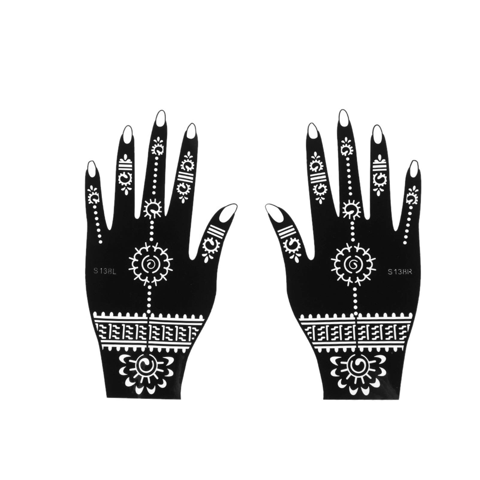 Hengjiao Fashion Henna Tattoo Stencil Kit - DIY Temporary Body Art Stickers for Hands, Indian Wedding Mehndi Designs, 20 Reusable Templates (Style 17) - Perfect for Parties, Festivals & Cultural Events