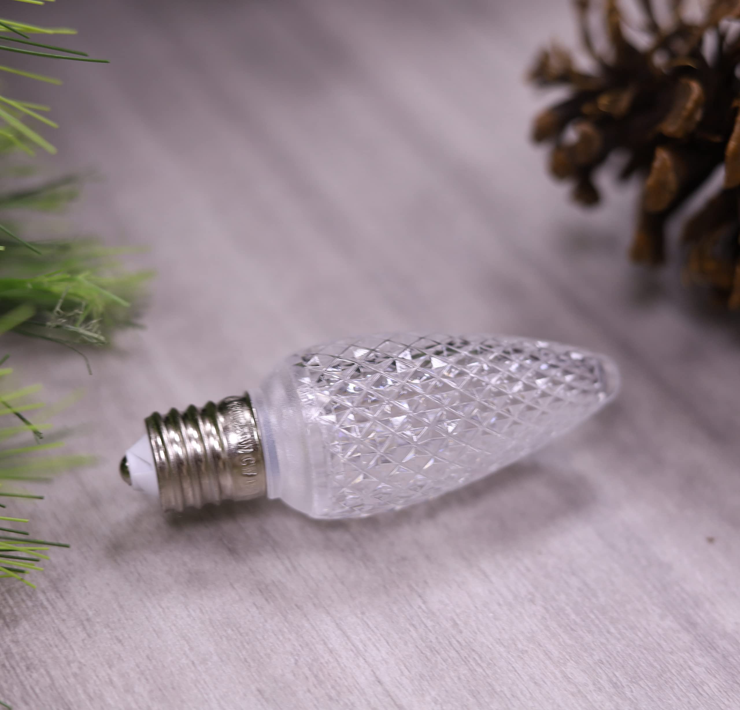 Minleon C9 LED Christmas Lights - Commercial Grade Holiday Decoration Bulbs for Indoor & Outdoor Use | 3 SMD LEDs per Bulb | 25-Pack Cool White Replacement Bulbs | Perfect for Rooflines, Trees & Holiday Displays