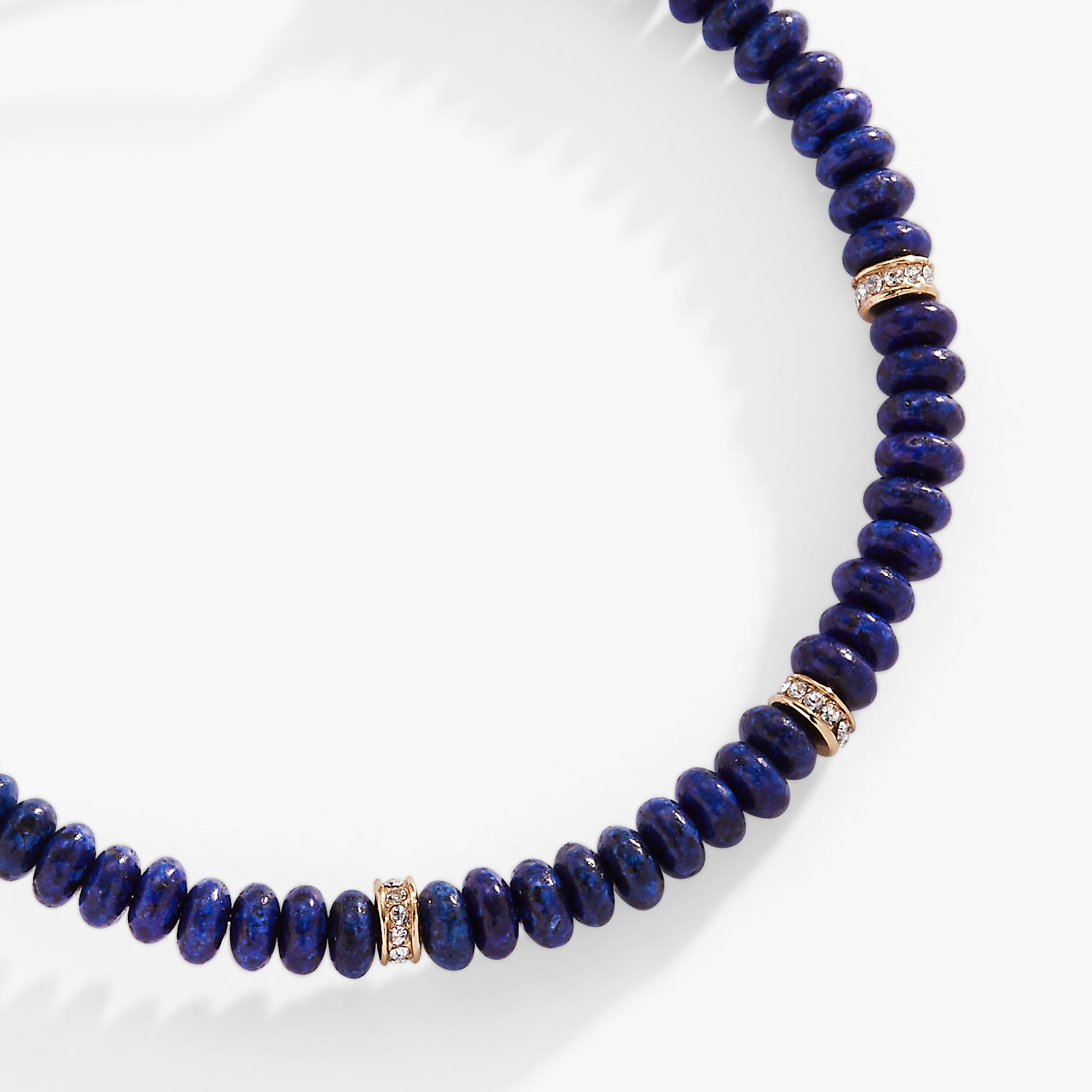 Blue Semi Precious Rondelle Beaded Bangle Bracelet - Natural Stone Jewelry for Women - Perfect for Boho Style, Casual Wear & Special Occasions
