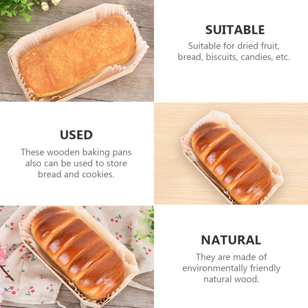 10Pcs Wooden Bread Pans Set - Reusable Bread Storage Containers, Snack & Dessert Trays, Kitchen Tools for Baking, Serving, and Lunch Plates | Perfect for Home, Bakery, and Party Appetizers