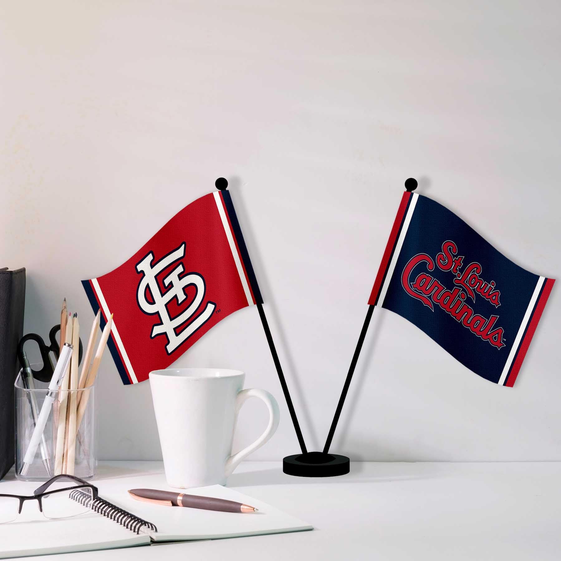 St. Louis Cardinals Desk & Table Top Flags - MLB Team Decor for Office, Home, and Game Day Fan Display