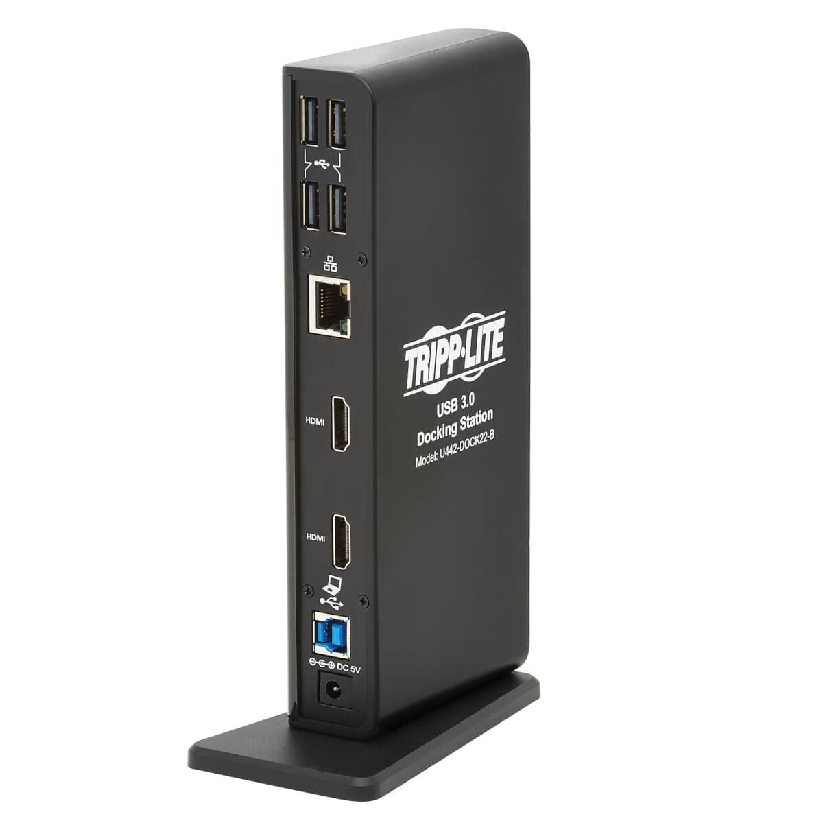 Tripp Lite U442-DOCK22-B Universal Laptop Docking Station - Dual Monitor USB-C & USB-A Hub with 2 HDMI Ports (1080p@60Hz), 6 USB 3.2 Ports, Gigabit Ethernet - Ideal for Home Office, Remote Work & Multi-Screen Productivity (1-Year Warranty)