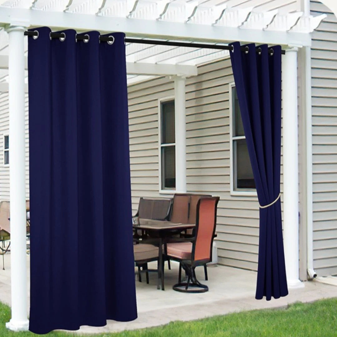 Joan Waterproof Blackout Outdoor Curtains - UV Protection & Noise Reducing Patio Curtains for Deck, Porch, and Backyard Privacy