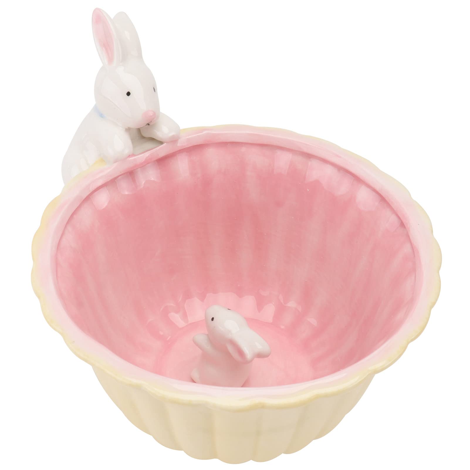 DOITOOL Ceramic Bowls Set - Porcelain Cereal & Soup Bowls with Rabbit Figurine, Rice & Salad Bowls for Mixing, Serving, Candy, Nuts - Perfect for Kitchen Prep, Dessert & Daily Dining