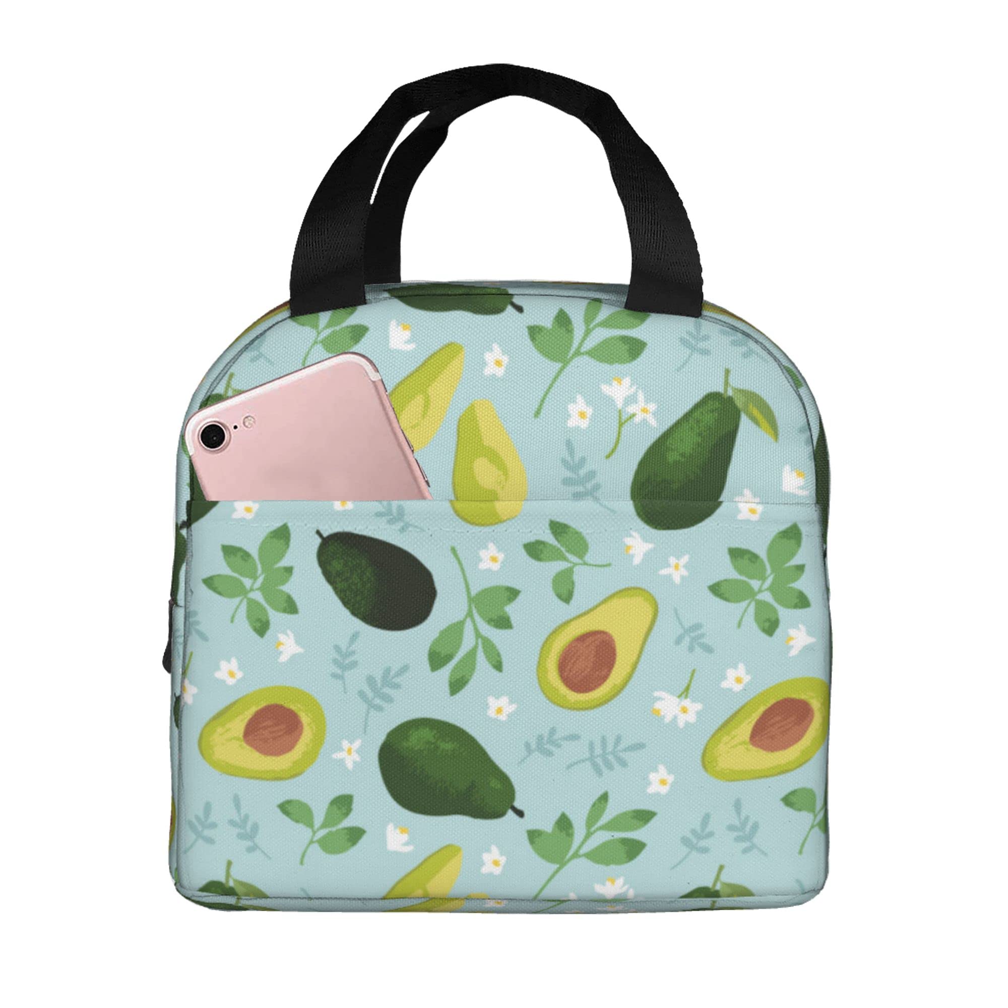 Insulated Lunch Bag for Women & Men - Reusable Thermal Cooler Tote with Pocket for Work, School, Hiking & Picnic - Avocado Green | Perfect for Office, Outdoor Activities & Daily Commute