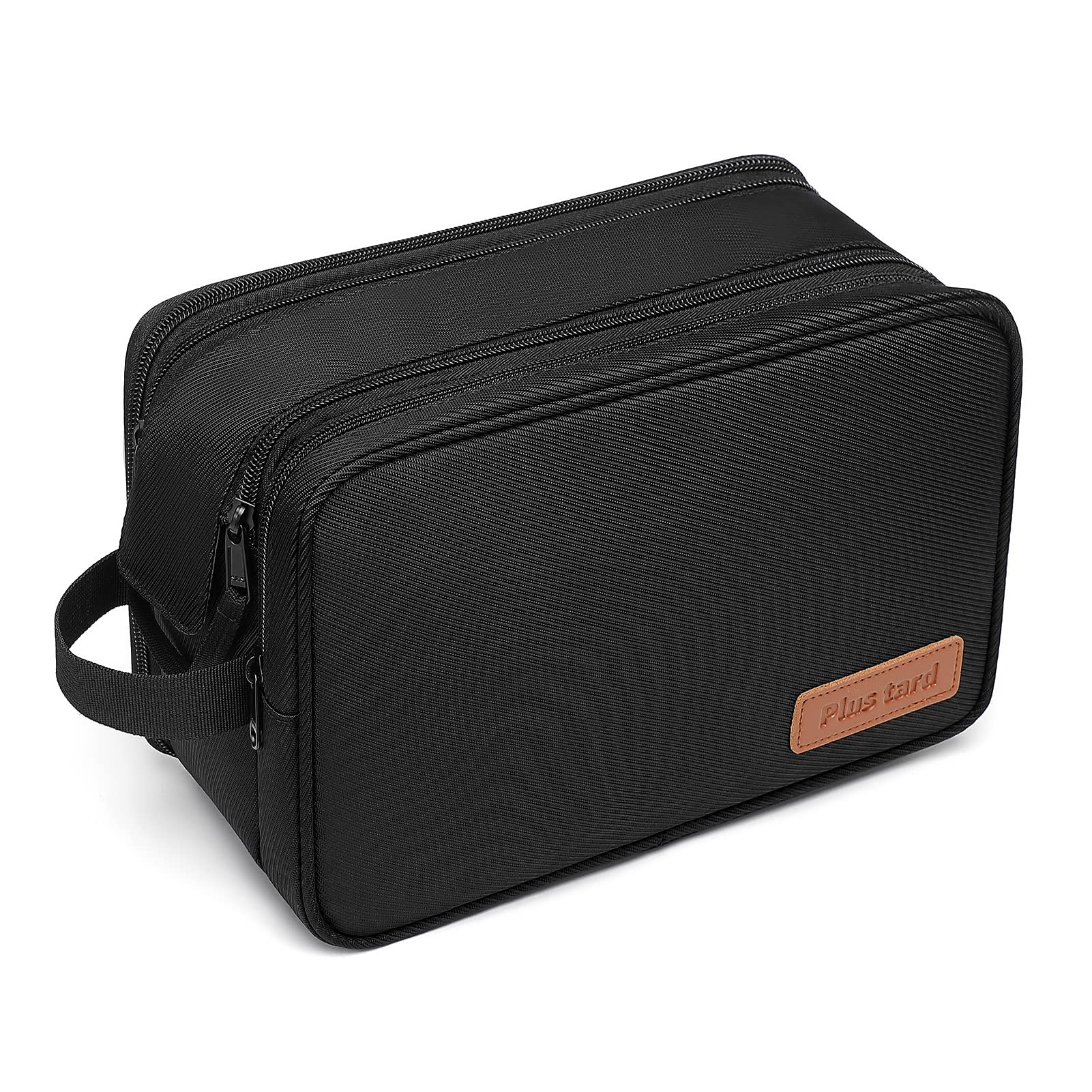 Waterproof Large Travel Toiletry Bag for Men - Full Open Design Dopp Kit for Shaving & Cosmetics | Ideal for Business Trips, Gym & Camping Accessories (Black)