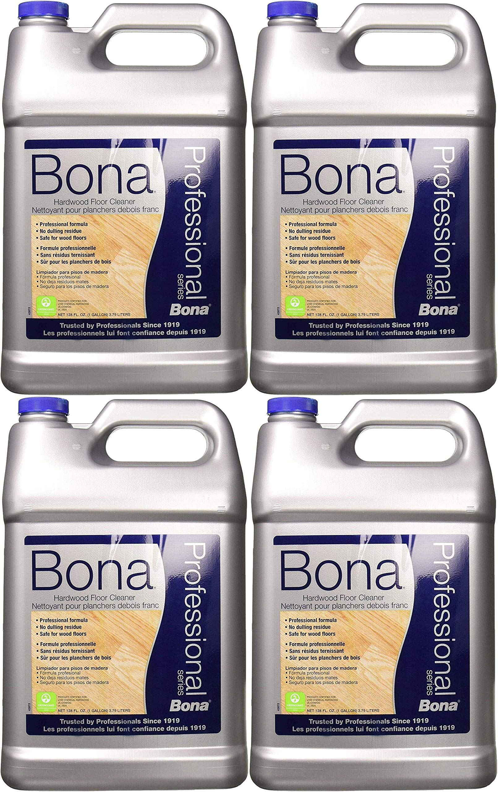 Bona Hardwood Floor Cleaner Refill - 128 oz (Pack of 4) | Eco-Friendly Wood Floor Cleaning Solution for Home & Office | Safe for All Hardwood Floors