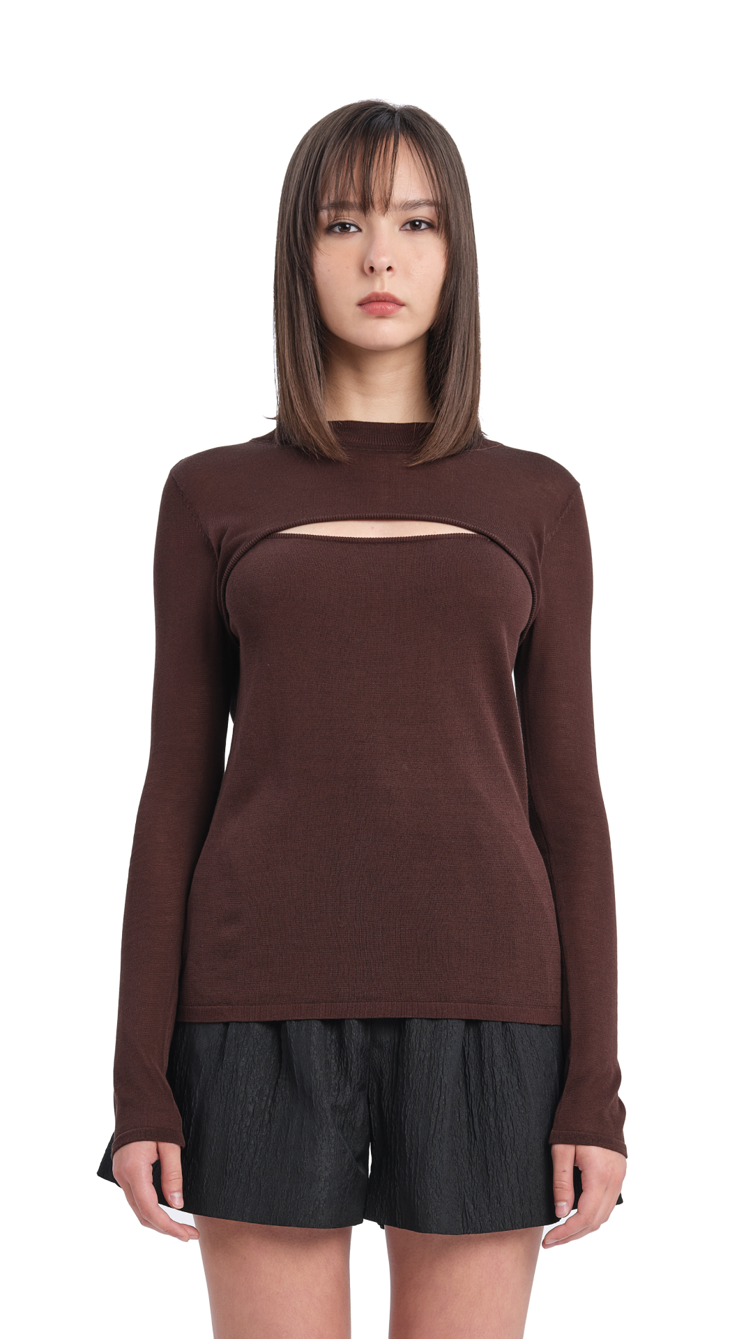 Stylish Acetate Sheer Cut Out Sweater for Women | Trendy Knit Pullover | Perfect for Casual Outfits & Evening Wear