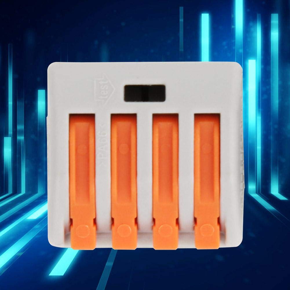 12 Pcs Spring Terminal Block Connectors - PCT-214 4 Way Cable Connector for Electrical Wiring, DIY Projects & Home Appliances