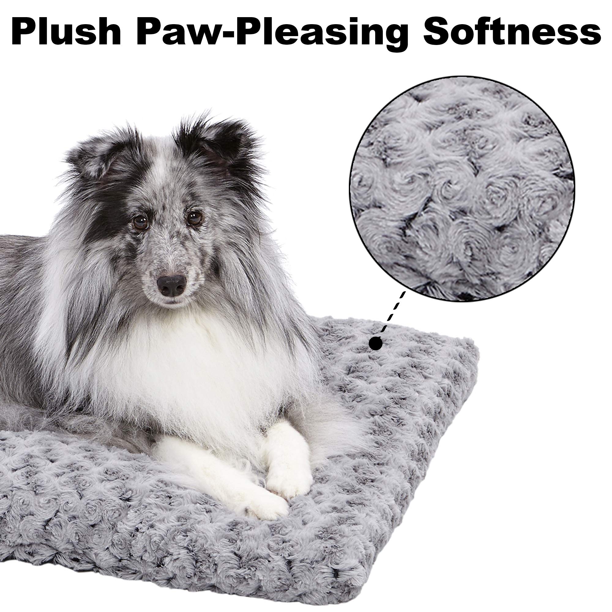 Midwest Homes for Pets Plush Ombre Swirl Dog Bed & Cat Bed - Gray 29x21x2 Inches, Medium Size Pet Bed for Dogs & Cats, Washable & Orthopedic Support - Perfect for Living Room, Bedroom, or Crate Use