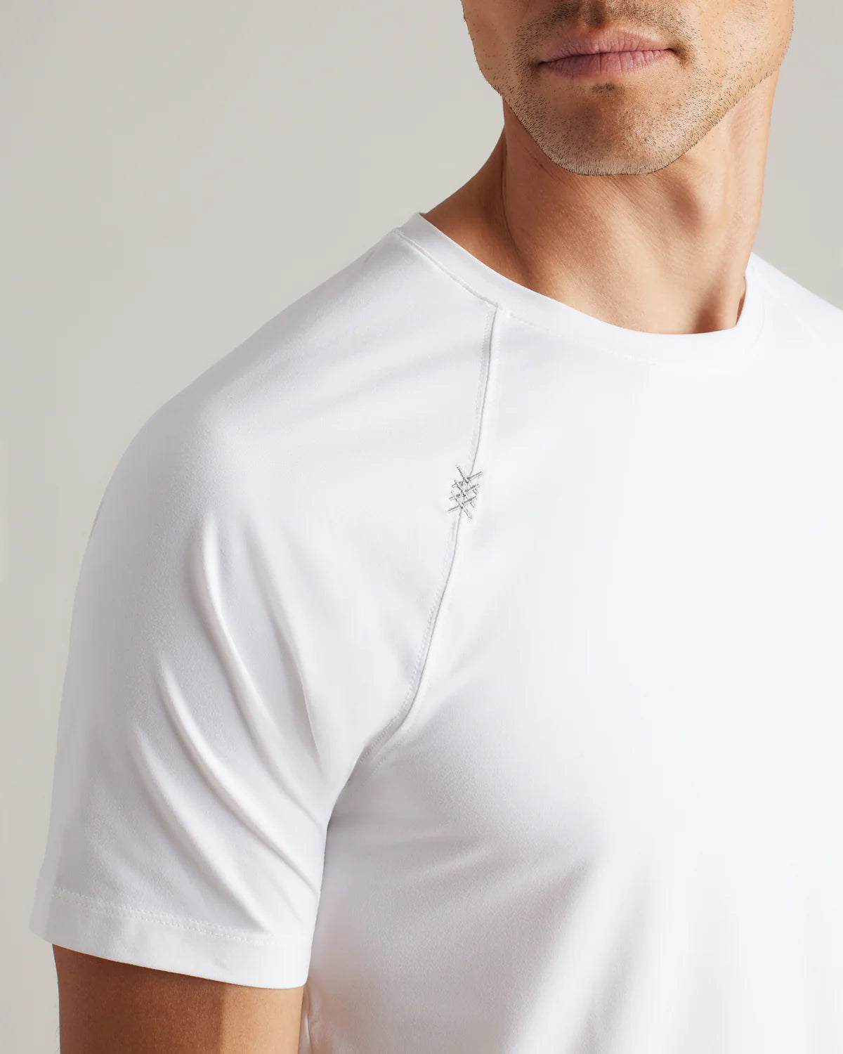 Rhone Men's Reign Trim Fit T-Shirt - White | Moisture-Wicking, Breathable Workout & Gym Shirt for Running, Training & Casual Wear