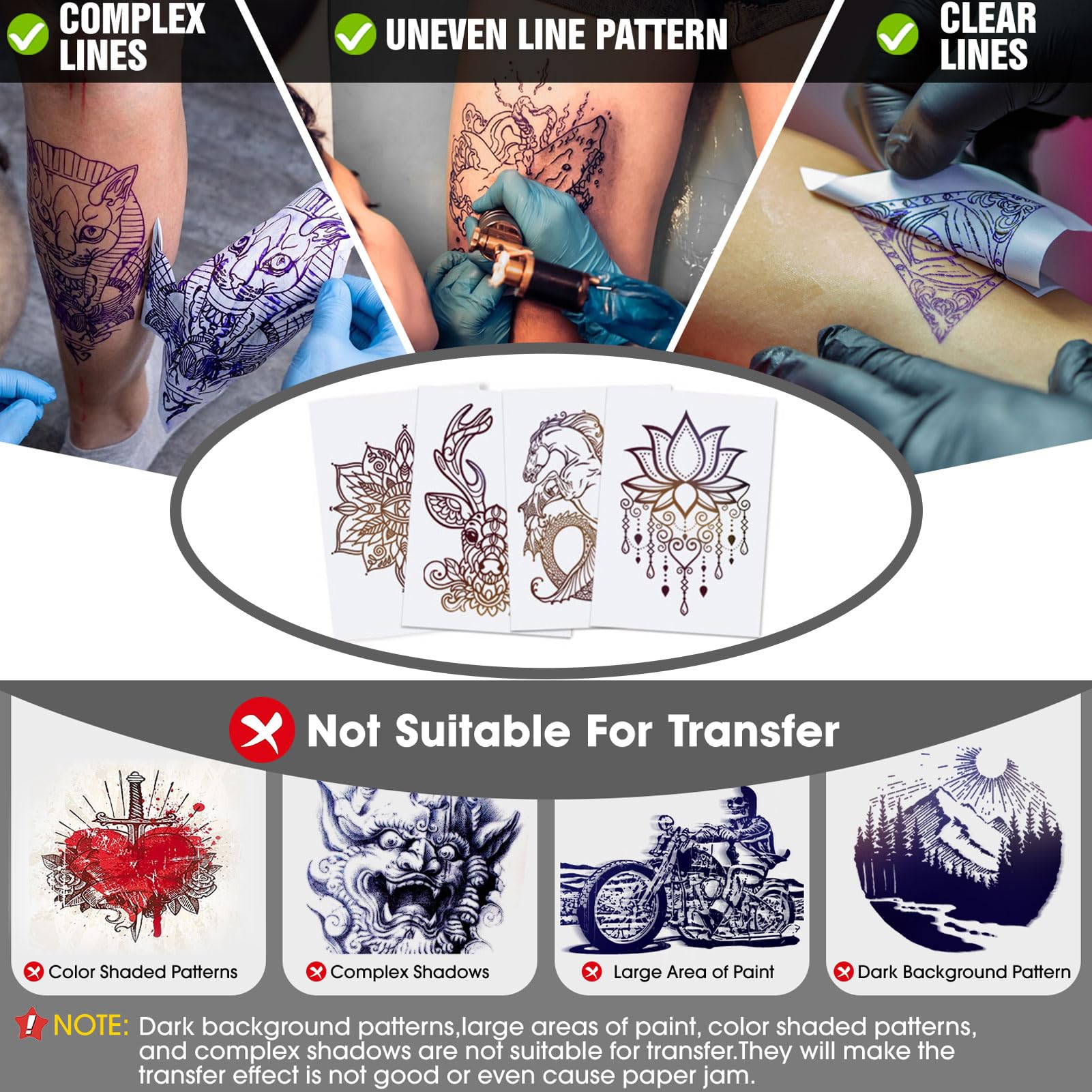 40 Sheets Professional Tattoo Transfer Paper - 4 Layer Thermal Stencil Paper for Tattoo Artists | A4 Size (8.25