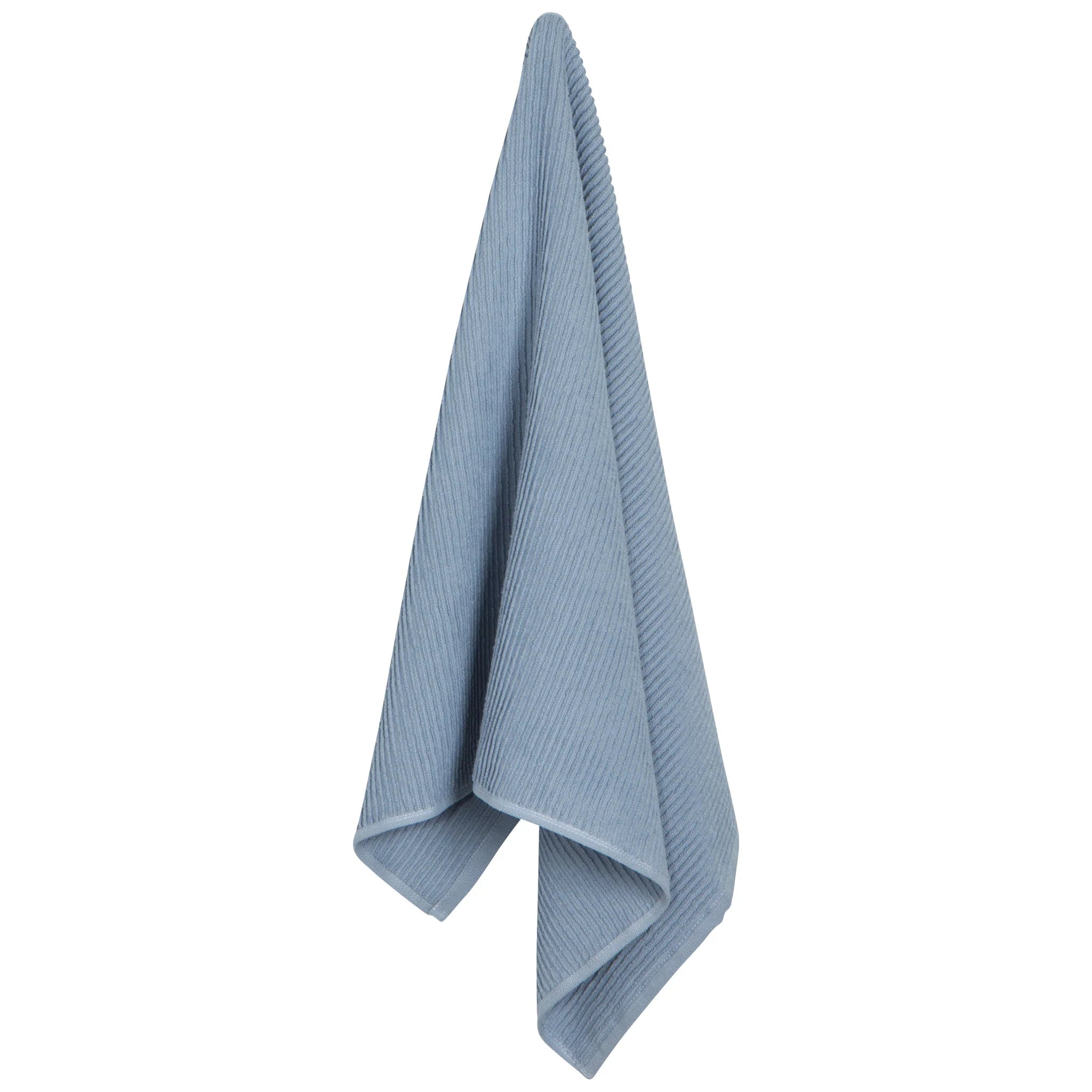 Premium Danica Ripple Terry Cotton Dish Towel - Super Absorbent & Quick Drying - Slate Blue Kitchen Towel for Dishes, Hands & Counter Cleaning - Perfect for Modern Kitchens & Gift Giving