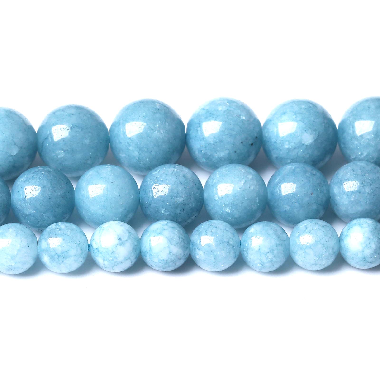 Blue Chalcedony Natural Stone Beads - 12mm Round Loose Beads for Jewelry Making (32PCS/Strand) - DIY Bracelet, Necklace, Earrings Supplies - Perfect for Boho, Handmade & Healing Crystal Jewelry Crafting
