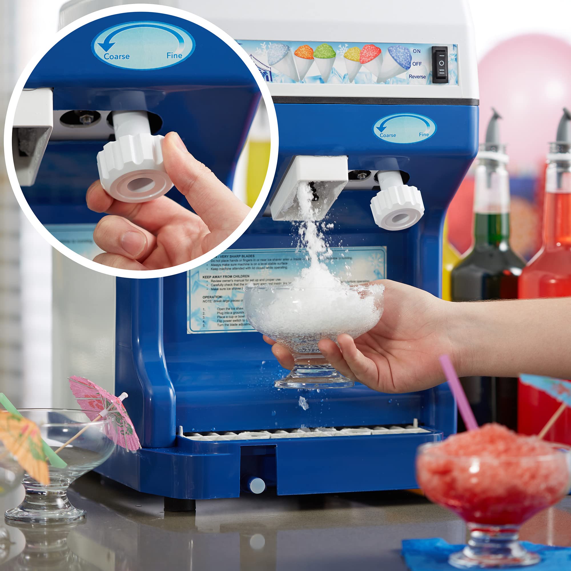 Olde Midway Electric Snow Cone Machine - Commercial & Home Use Shaved Ice Maker for Slushies, Desserts & Party Treats | Perfect for Summer Parties, Carnivals & Family Gatherings