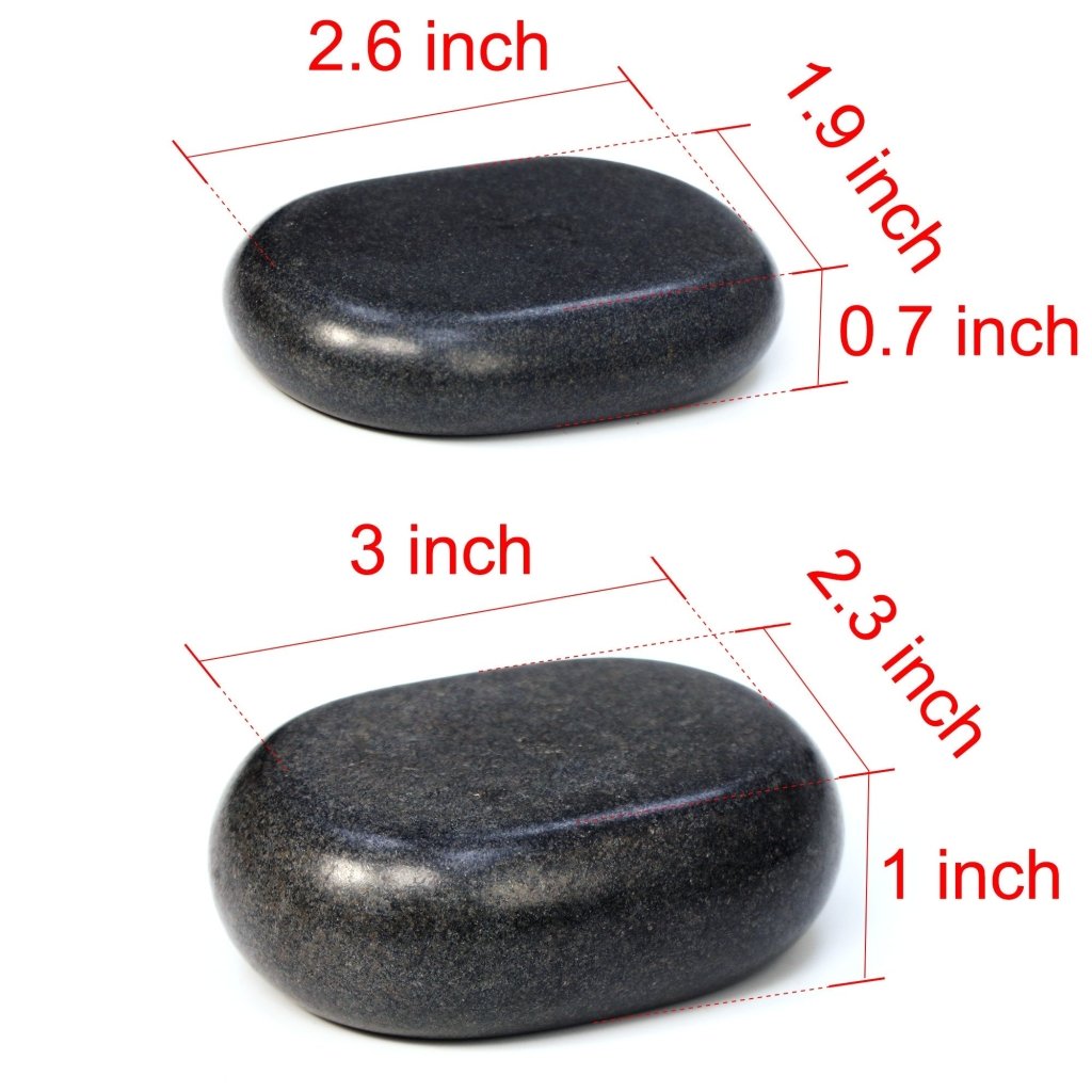 Professional 18-Piece Hot Stone Massage Set - Basalt Rocks for Spa, Pain Relief & Relaxation | Perfect for Home & Professional Use | Ideal for Stress Relief, Muscle Therapy & Wellness Treatments
