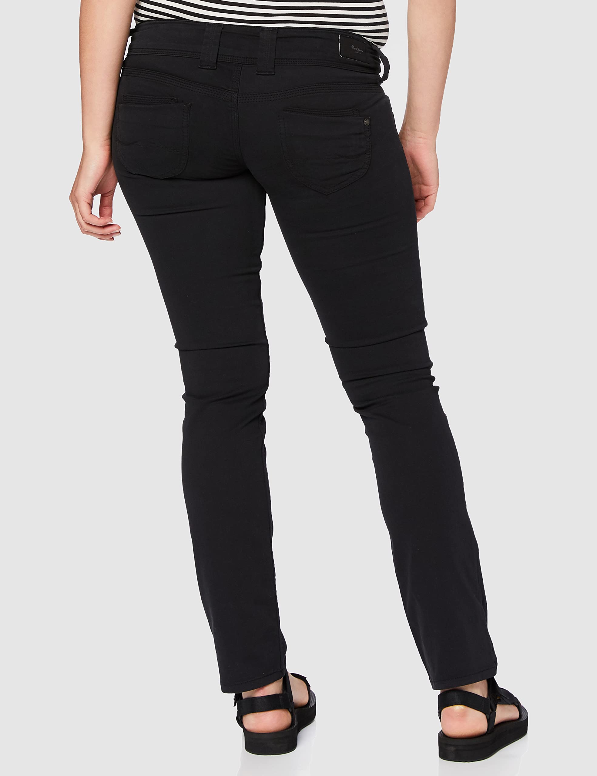 Pepe Jeans Venus Women's Black 5-Pocket Trousers Pants - Size EU 38/40 (US 29/32) - Stylish Casual & Office Wear for Everyday Comfort