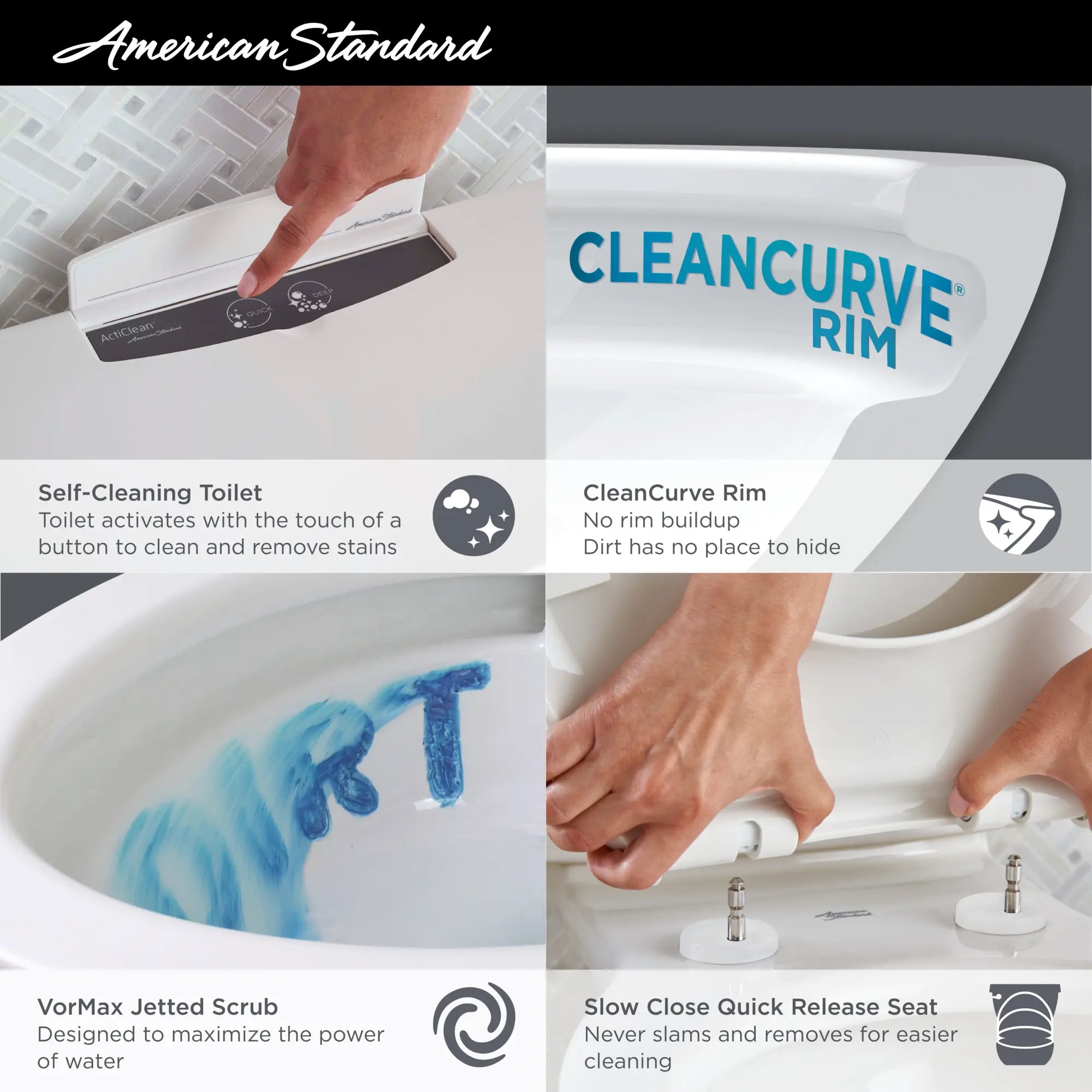 Estate® ActiClean® 1.28 GPF/4.8 LPF 12-Inch Elongated Toilet with Soft-Close Seat & Cleaning Cartridge - Water Saving, Easy Clean Bathroom Solution for Homes & Commercial Spaces