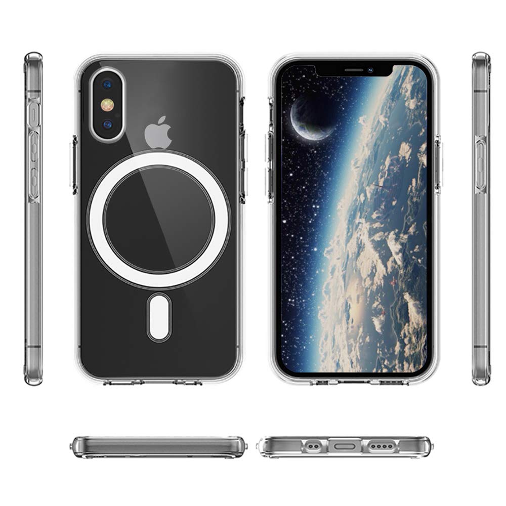 Ambar Magnetic Clear Case for iPhone XR - MagSafe Compatible, Wireless Charging & Magnetic Car Mount Support, Scratch-Resistant with Soft Press Buttons | Perfect for Daily Use, Commuting & Hands-Free Driving