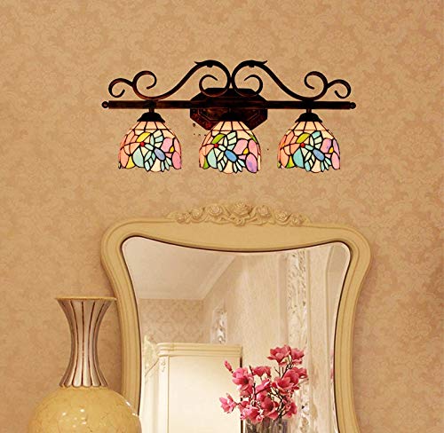 Tiffany Style Bathroom Vanity Light - Stained Glass Makeup Mirror Lighting for Dressing Room