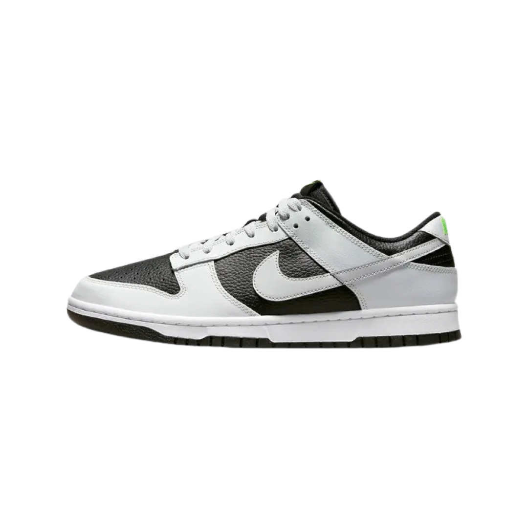 Nike Dunk Low Sneakers - Black, Photon Dust, Volt & White Colorway | Men's & Women's Casual Shoes for Streetwear & Everyday Wear