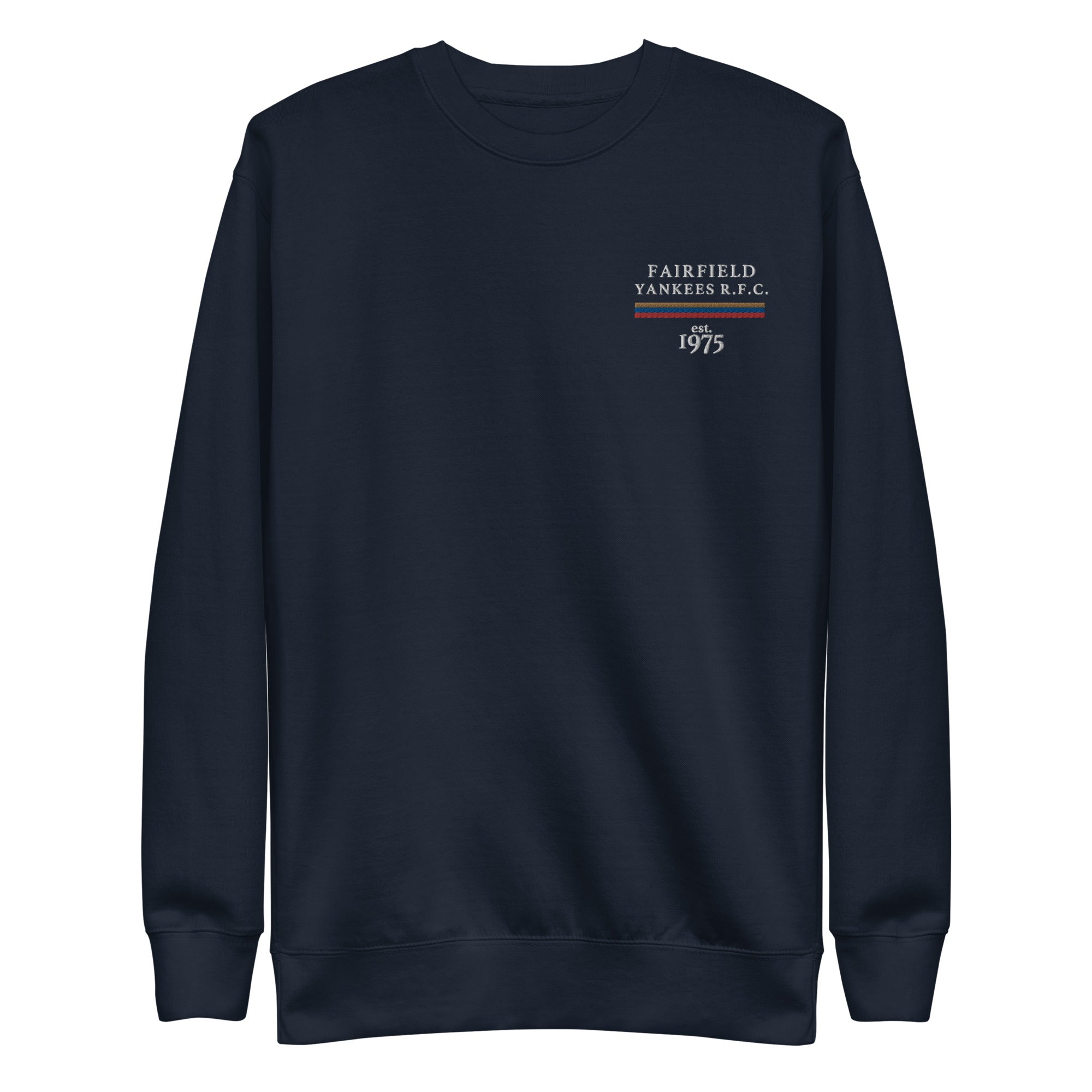Fairfield Yankees RFC Embroidered Crewneck Sweatshirt - Men's Casual Pullover for Rugby Fans & Sports Enthusiasts - Perfect for Game Day, Tailgating & Everyday Wear