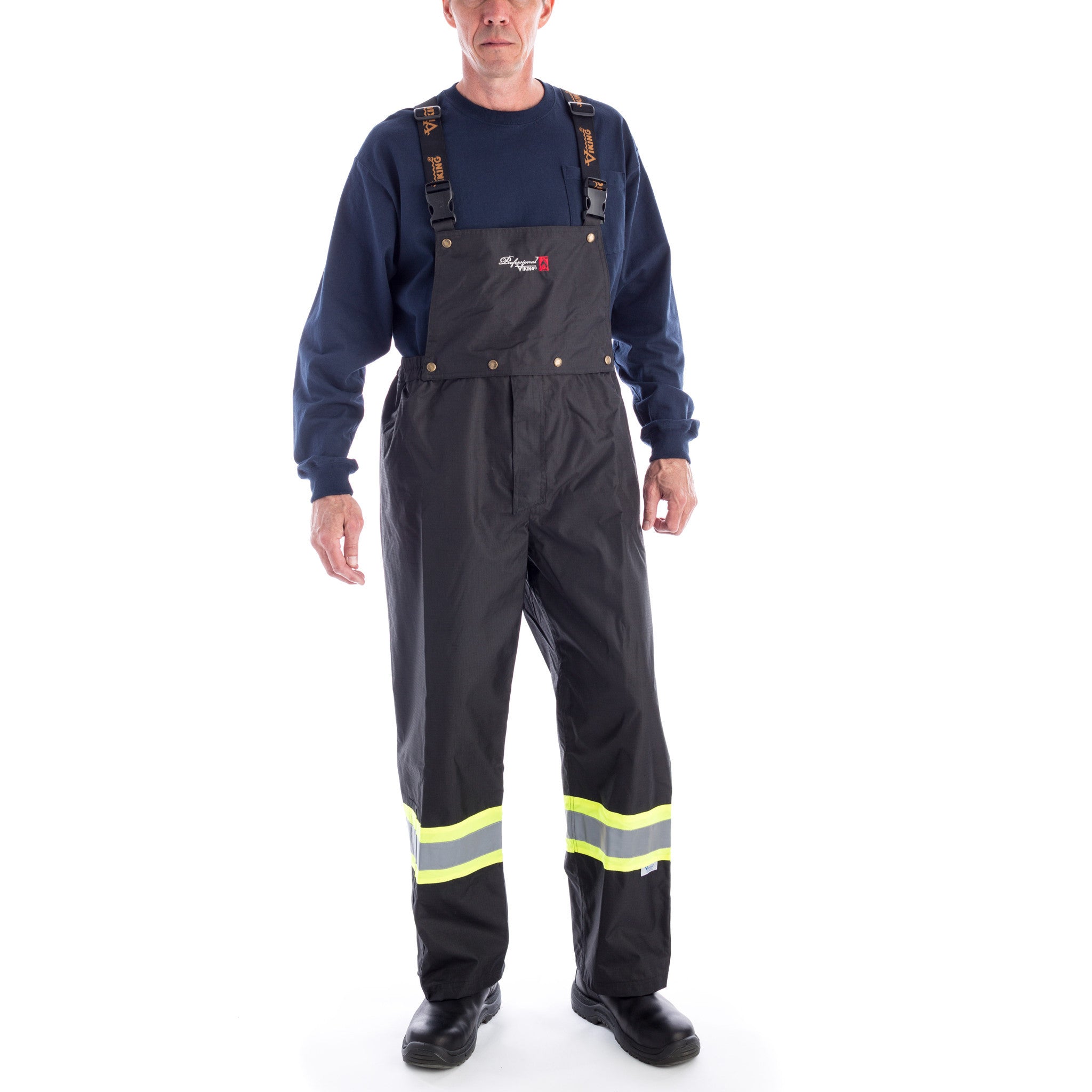 Journeyman Viking 300D Trilobal Rip Stop FR Work Bib 3907FRP Black - Flame Resistant Workwear for Construction & Industrial Safety