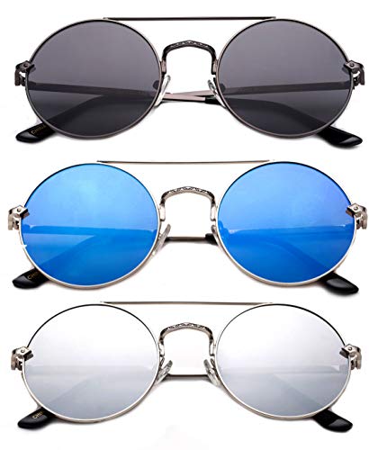 3 Pack Gunmetal, Blue & Mirror